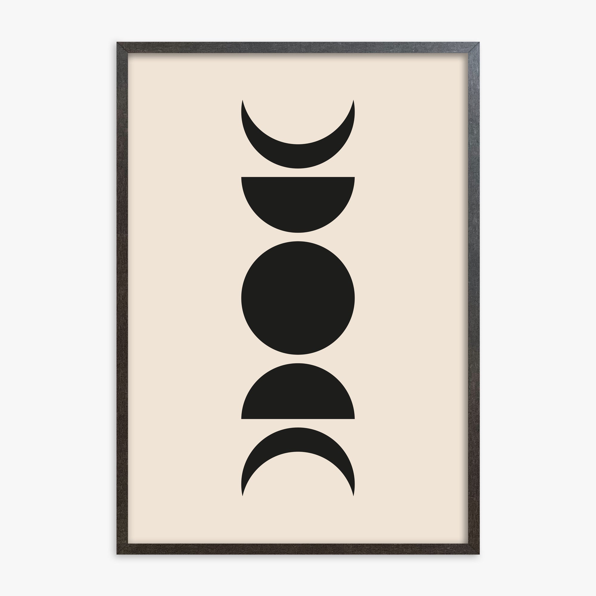 Lunar Phases, 70x100cm Framed Art Reproduction With Espresso Frame