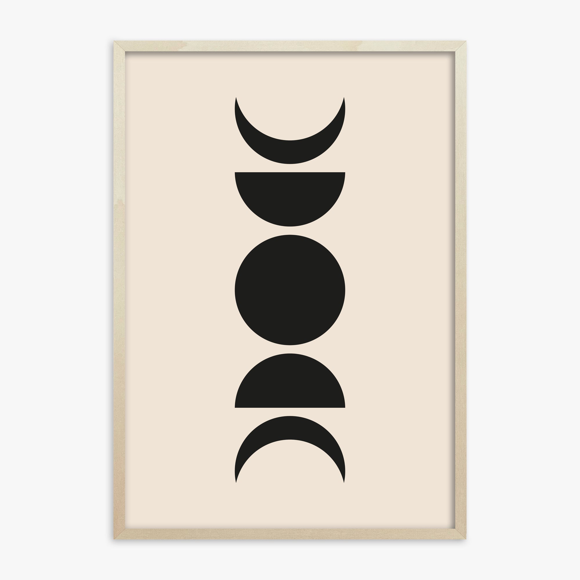 Lunar Phases, 70x100cm Framed Art Reproduction With Lime Wood Frame