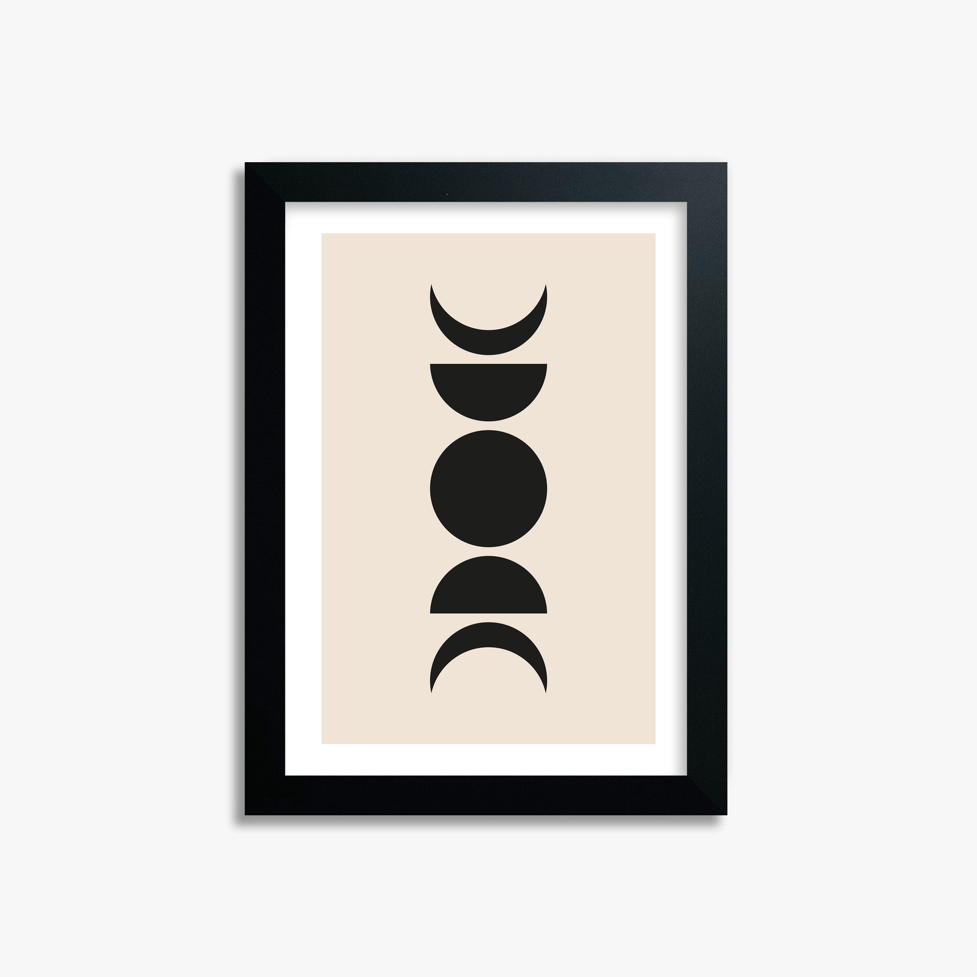 Lunar Phases, 21x30cm Black Framed Art Reproduction