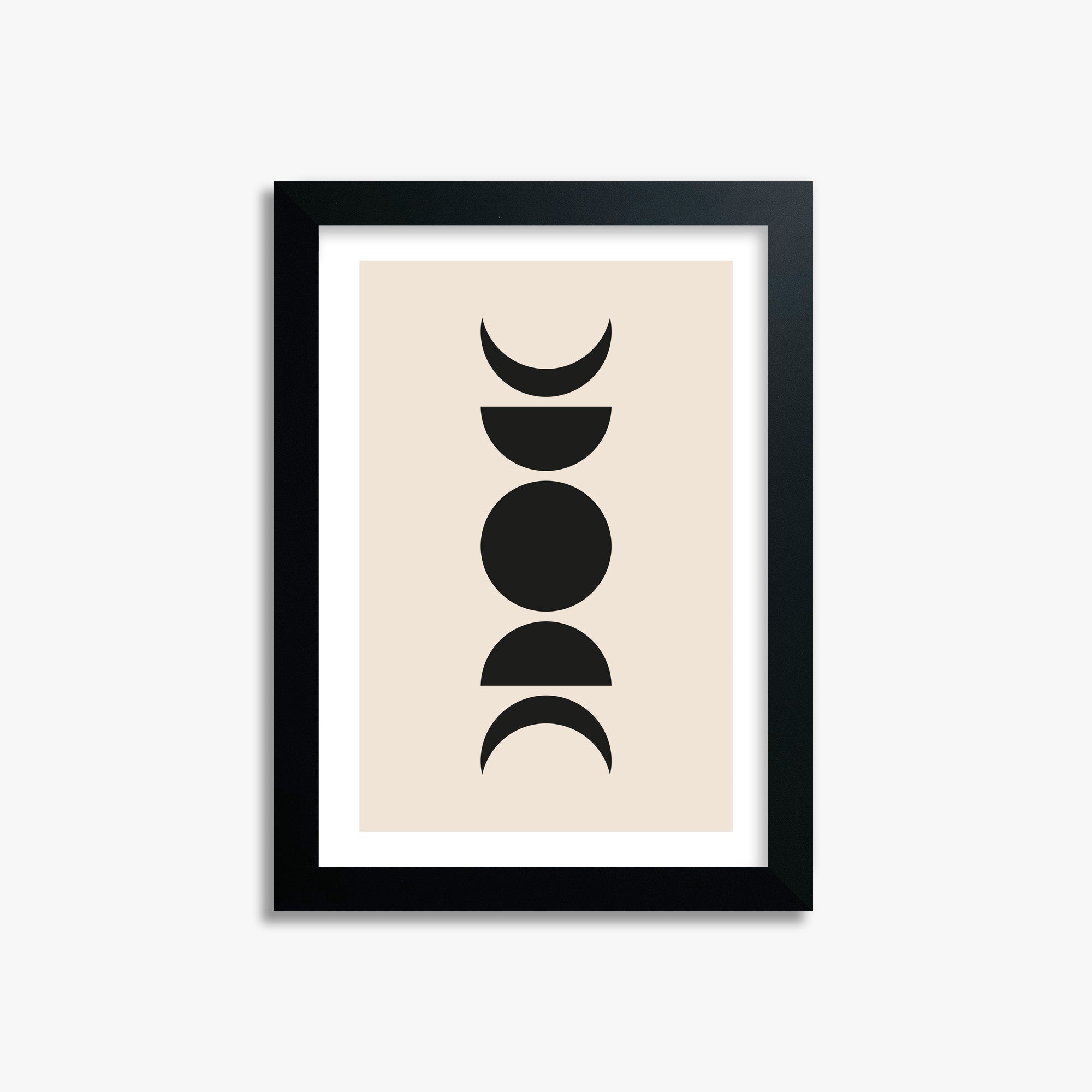 Lunar Phases, 21x30cm Black Framed Art Reproduction