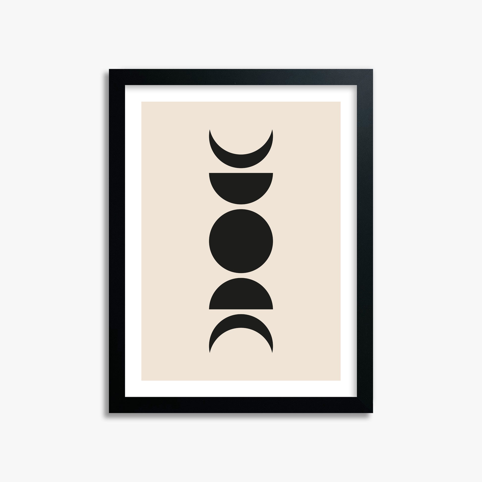 Lunar Phases, 30x40cm Black Framed Art Reproduction