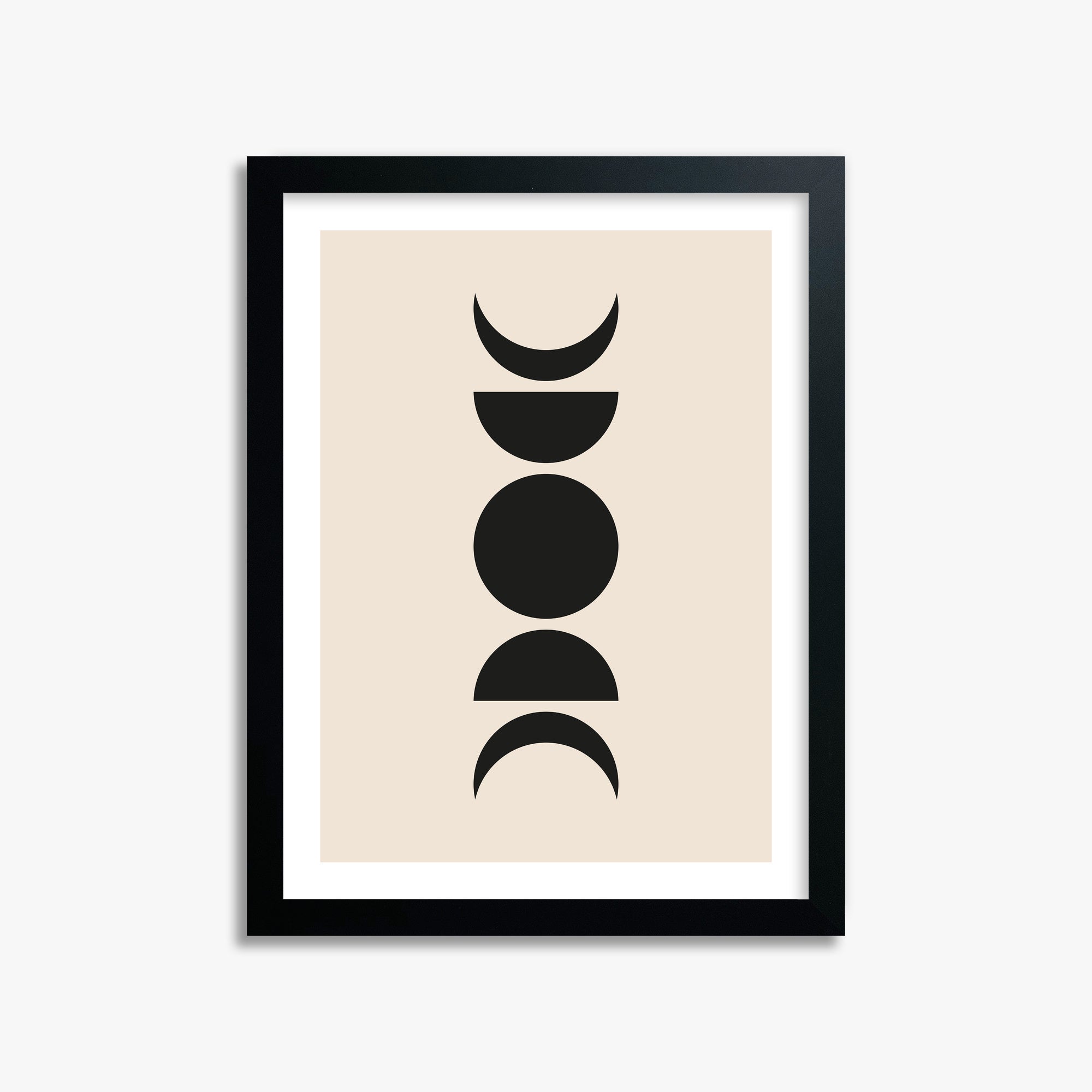 Lunar Phases, 30x40cm Black Framed Art Reproduction