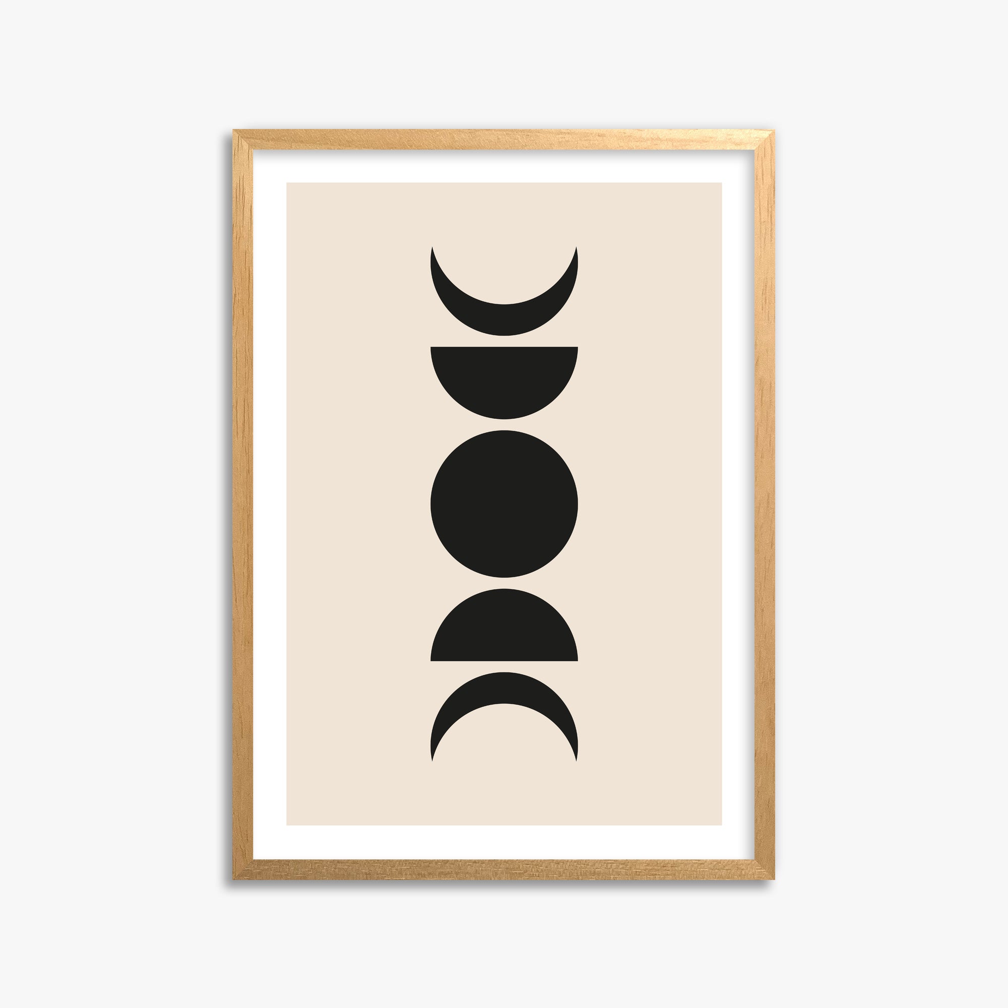 Lunar Phases, 50x70cm Oak Framed Art Reproduction
