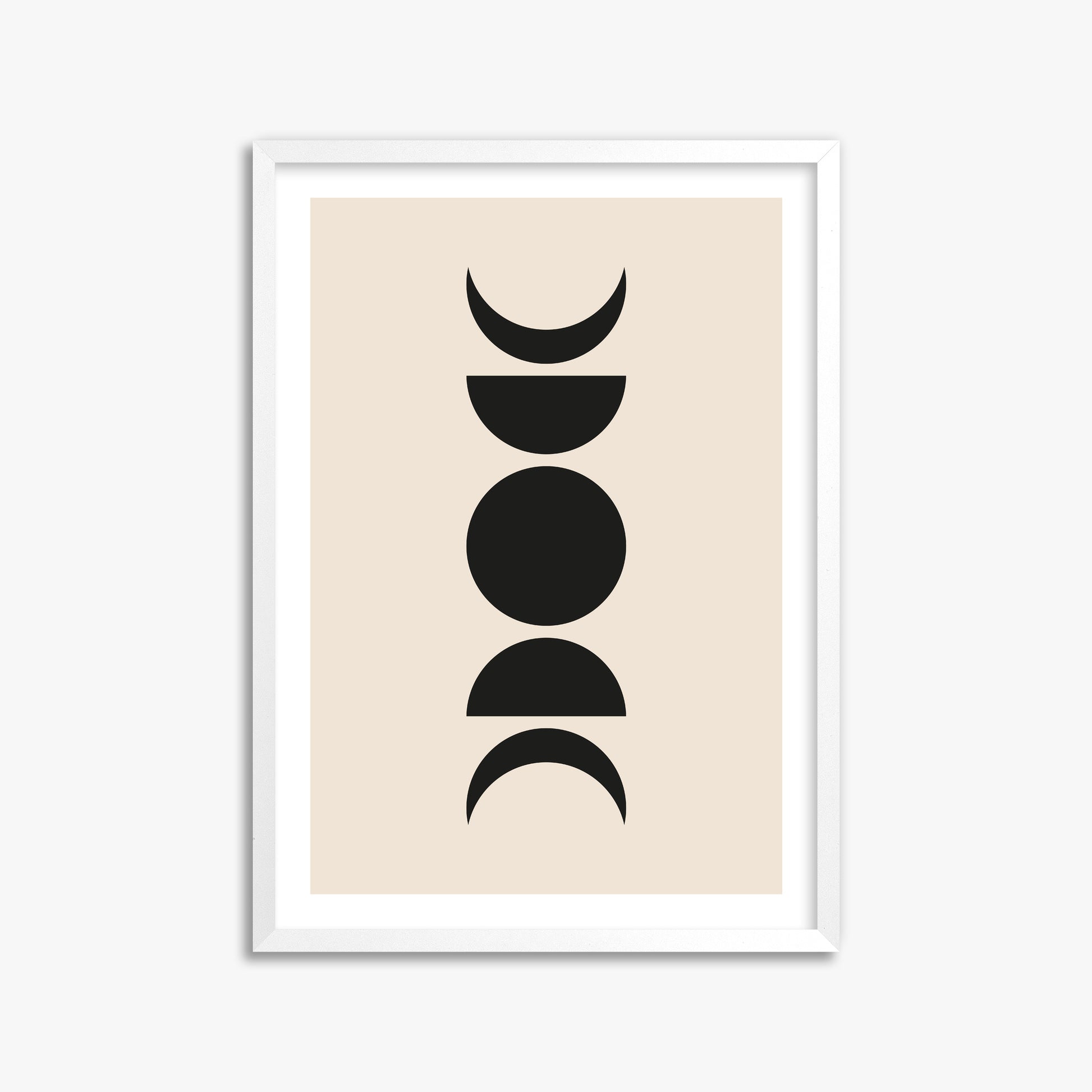 Lunar Phases, 50x70cm Whitek Framed Art Reproduction
