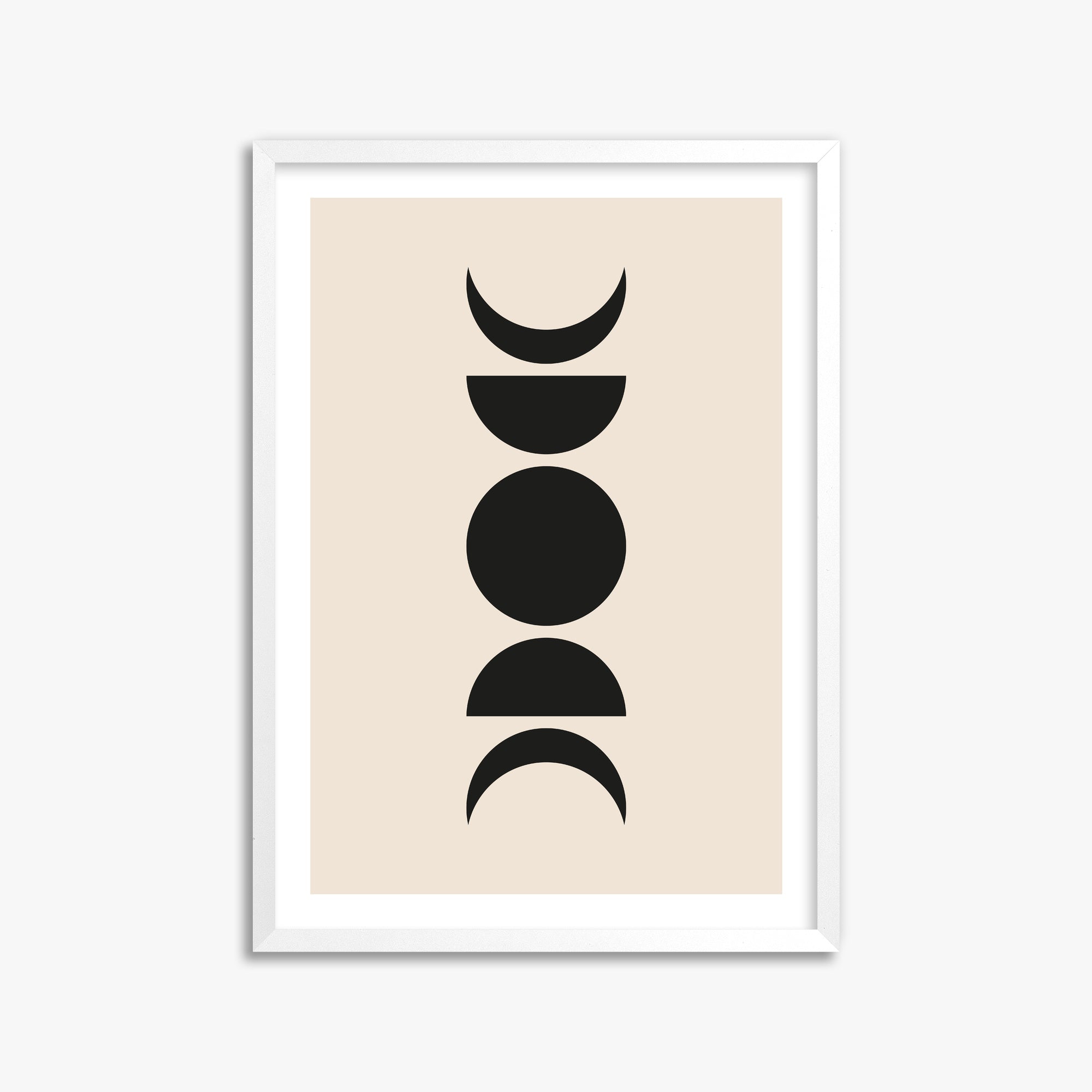 Lunar Phases, 50x70cm Whitek Framed Art Reproduction