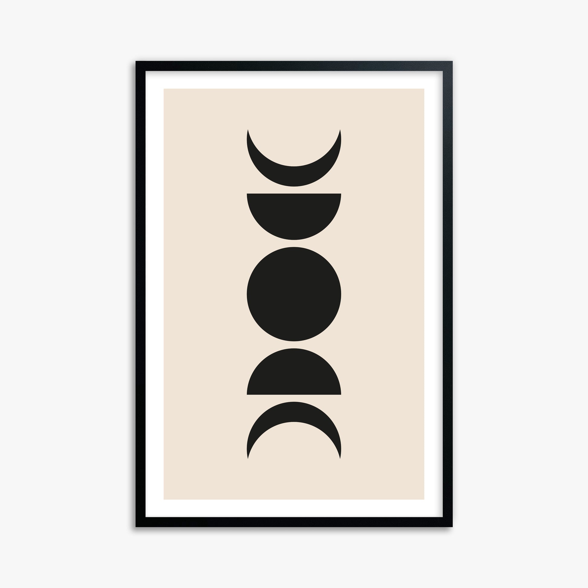 Lunar Phases, 61x91cm Black Framed Art Reproduction