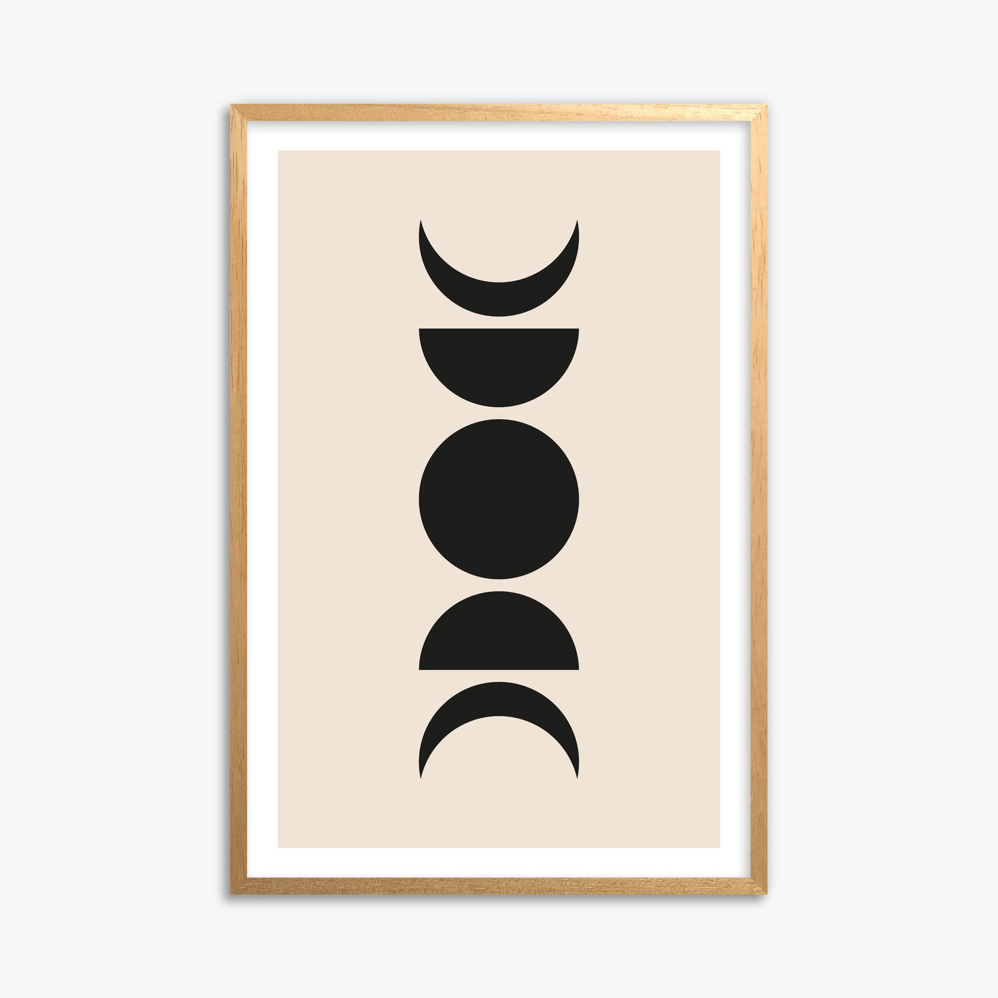 Lunar Phases, 61x91cm Oak Framed Art Reproduction