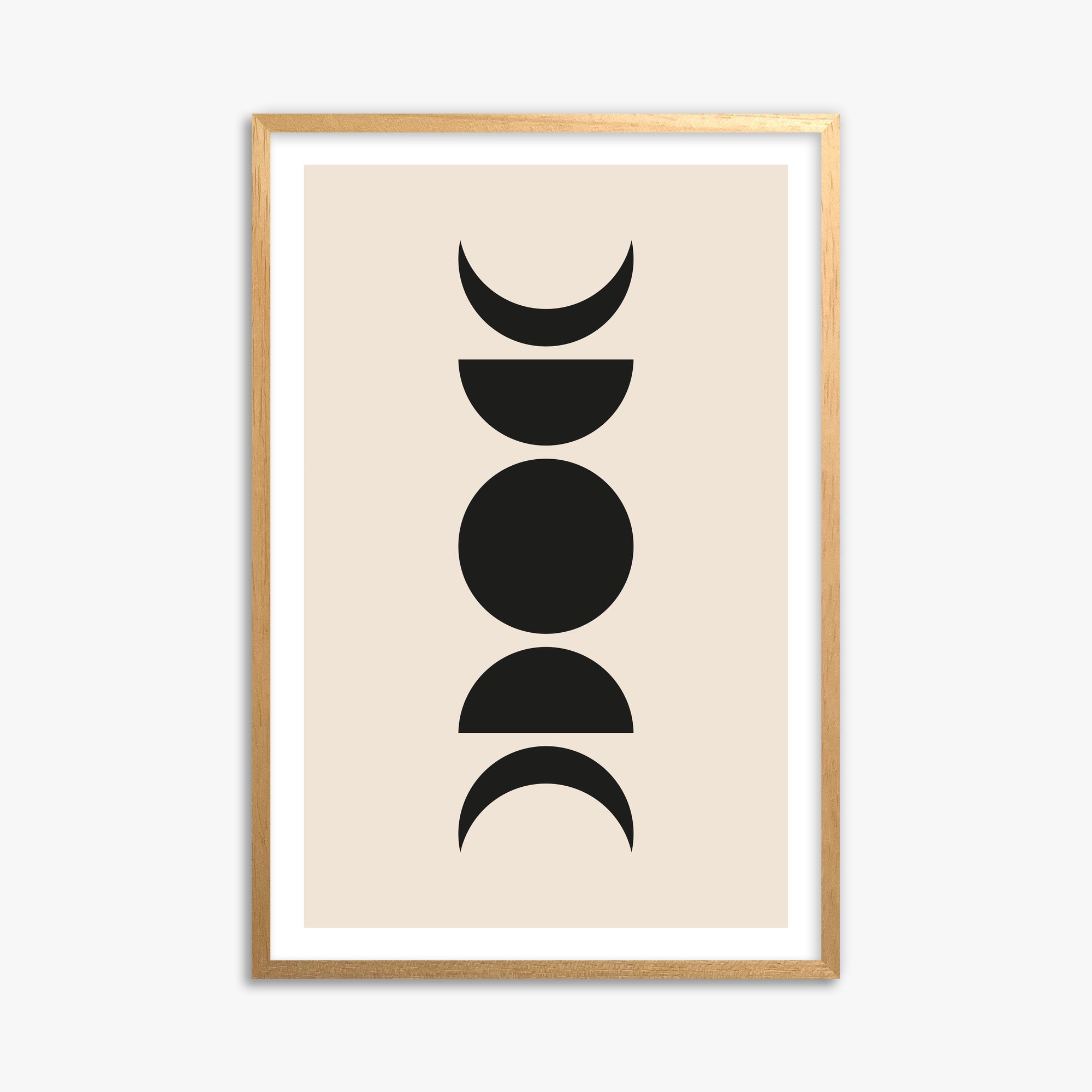 Lunar Phases, 61x91cm Oak Framed Art Reproduction