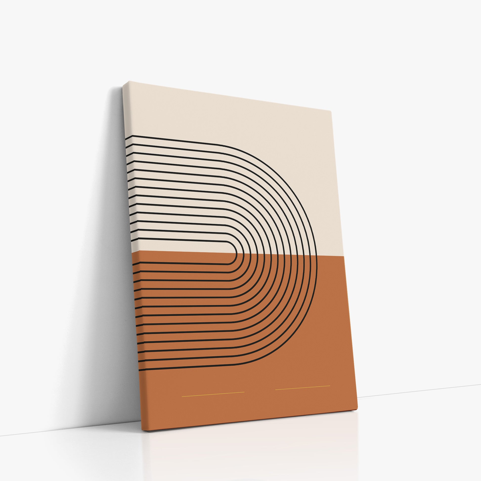Terracotta Curves, 50x70cm Satin Canvas Art Reproduction Left Angle