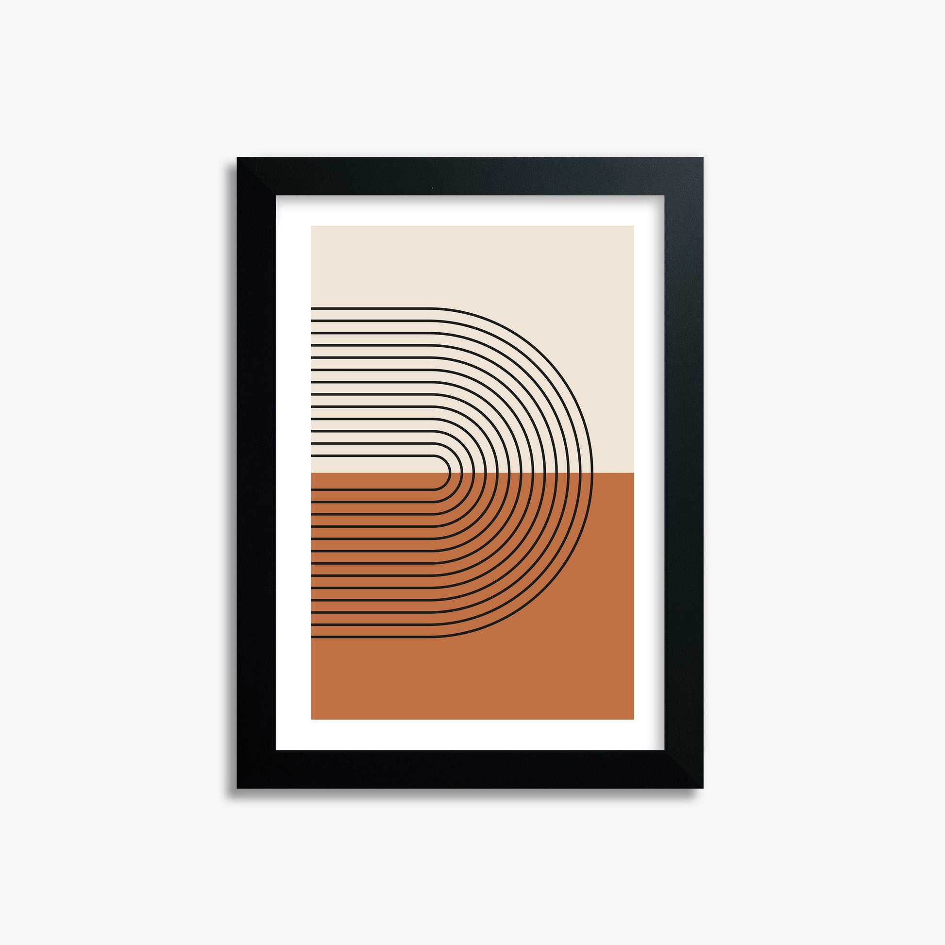 Terracotta Curves, 21x30cm Black Framed Art Reproduction