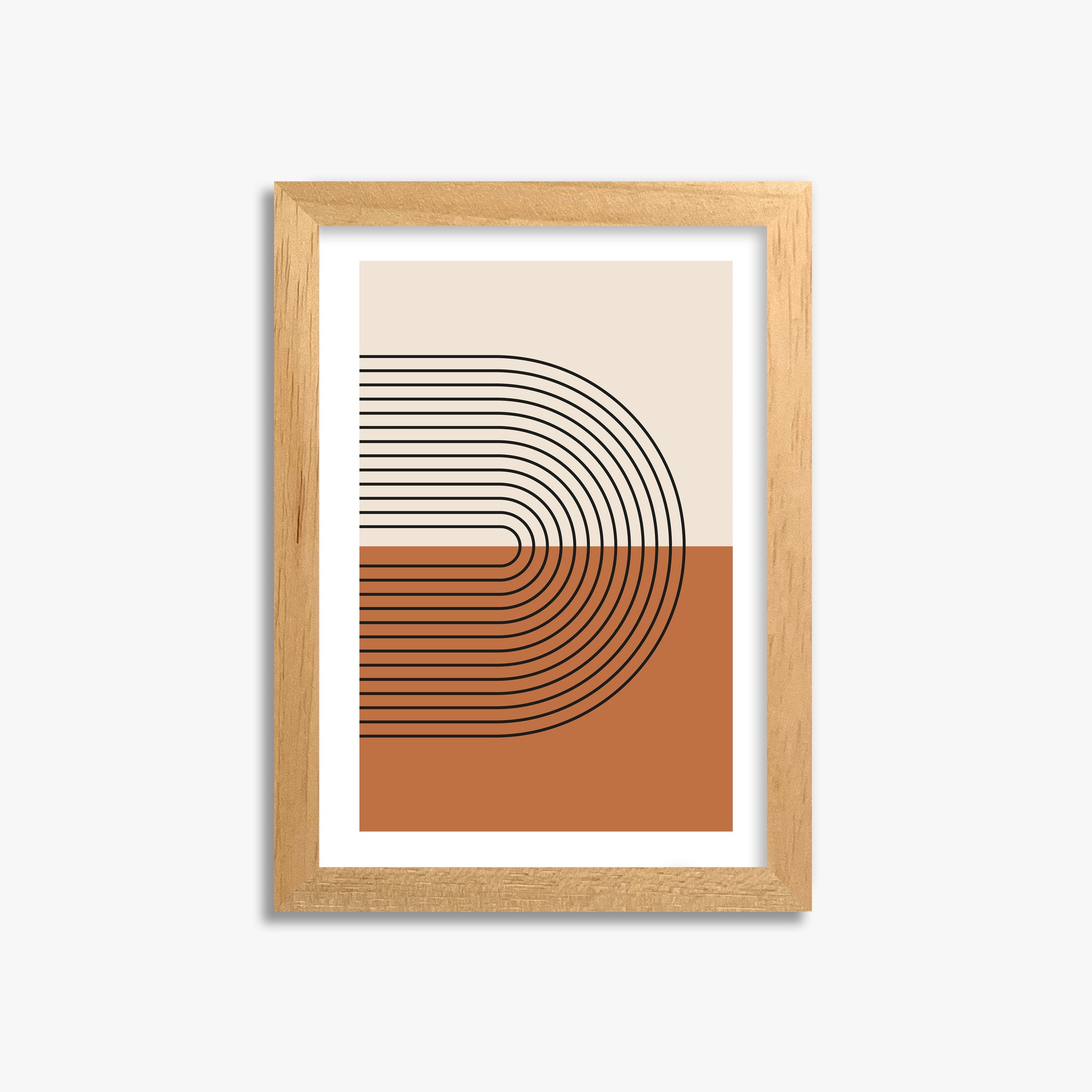 Terracotta Curves, 21x30cm Oak Framed Art Reproduction