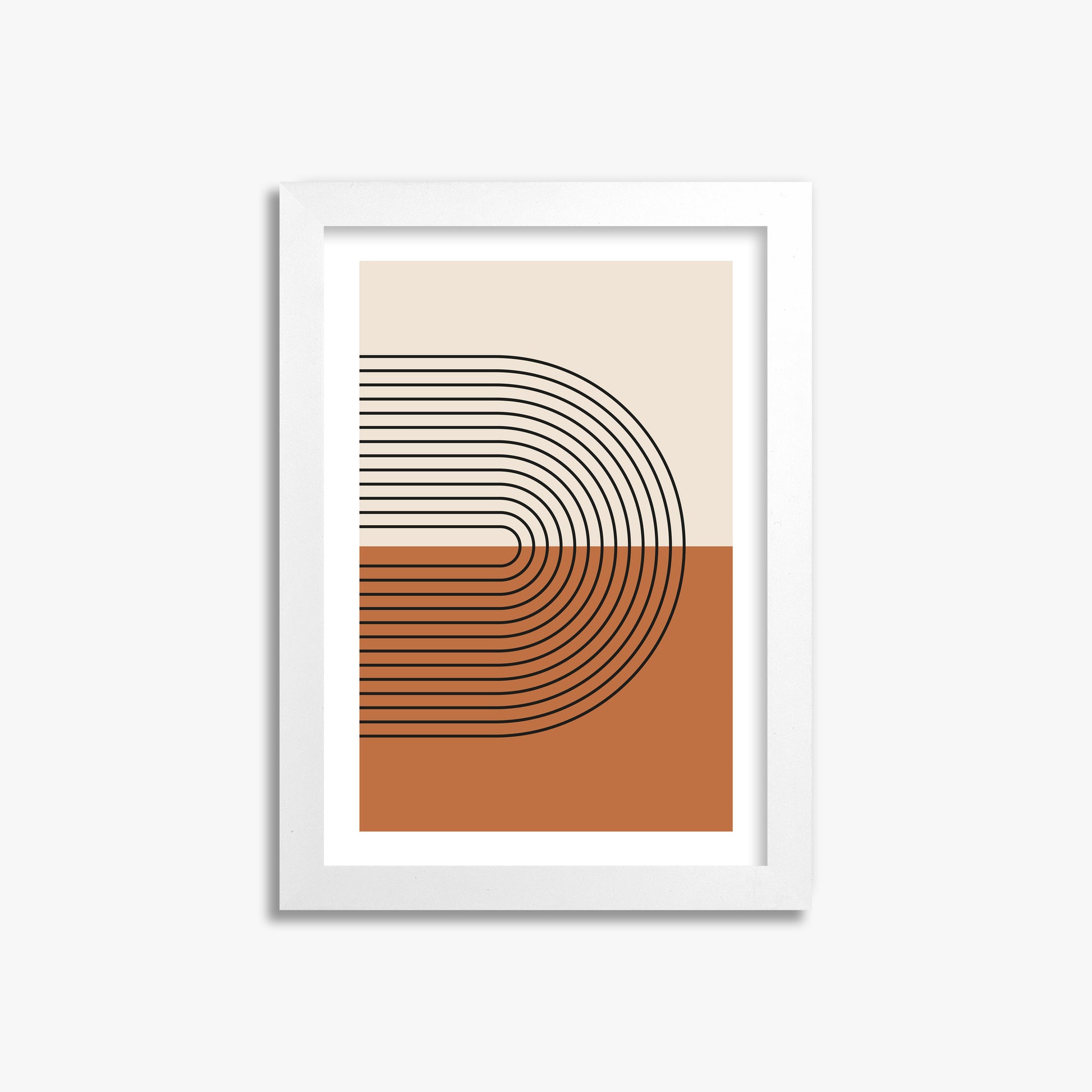 Terracotta Curves, 21x30cm Whitek Framed Art Reproduction