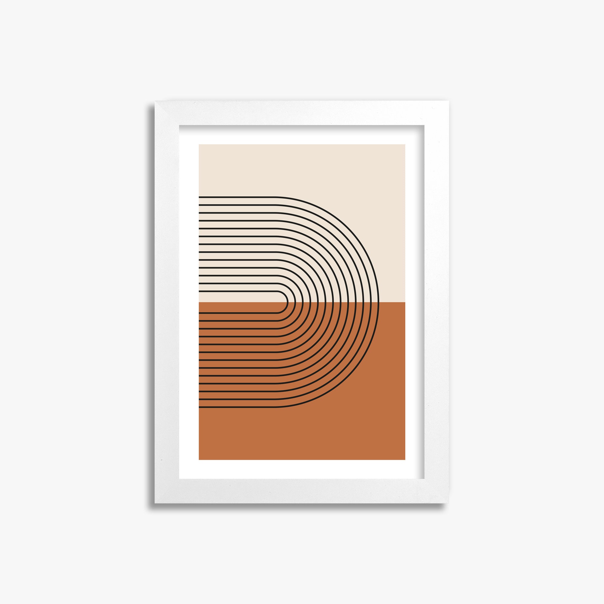 Terracotta Curves, 21x30cm Whitek Framed Art Reproduction