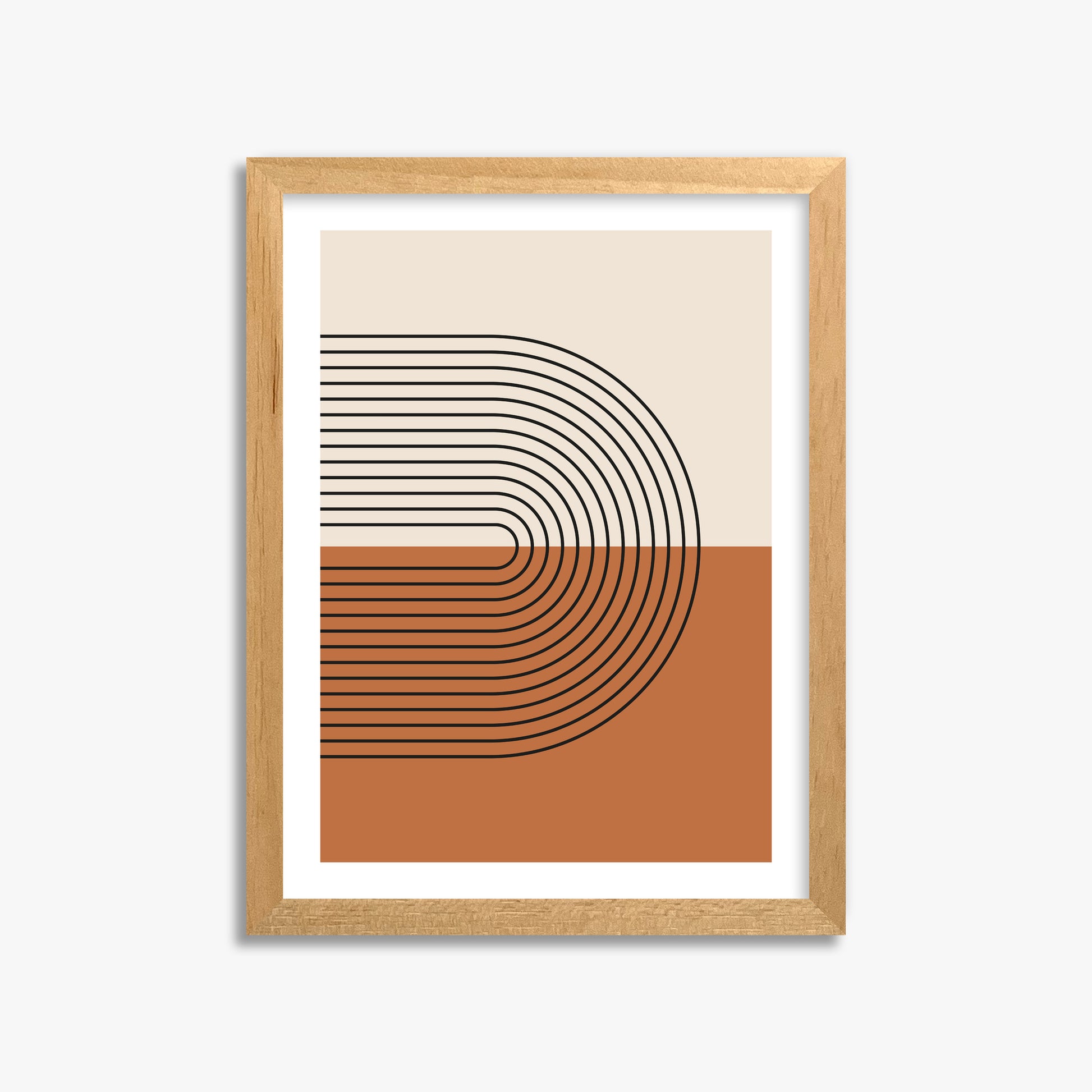Terracotta Curves, 30x40cm Oak Framed Art Reproduction