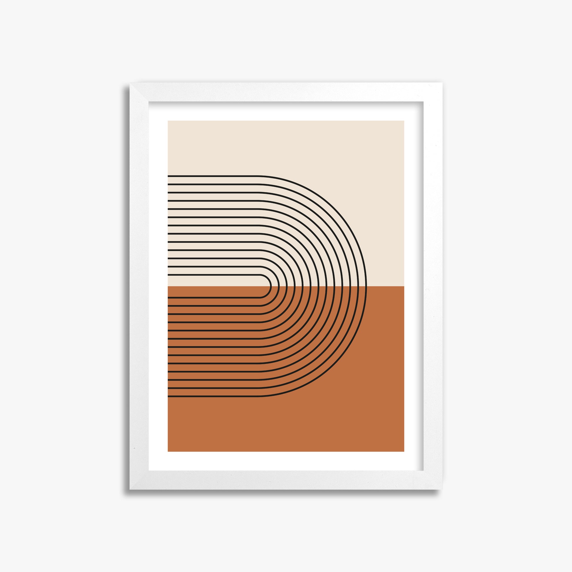 Terracotta Curves, 30x40cm Whitek Framed Art Reproduction