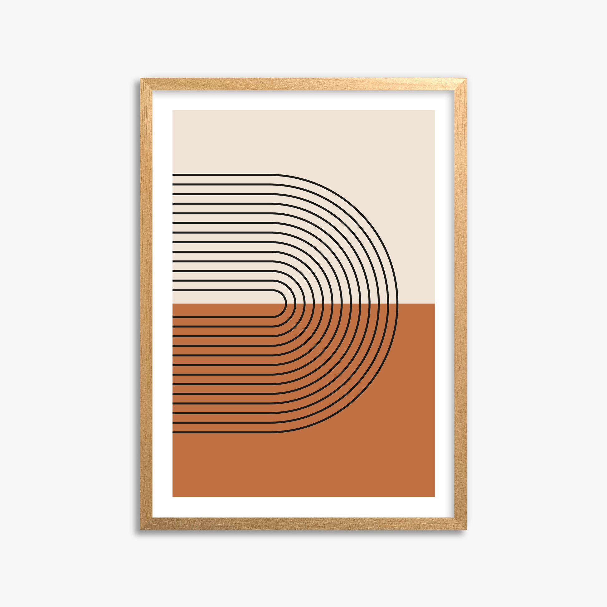 Terracotta Curves, 50x70cm Oak Framed Art Reproduction