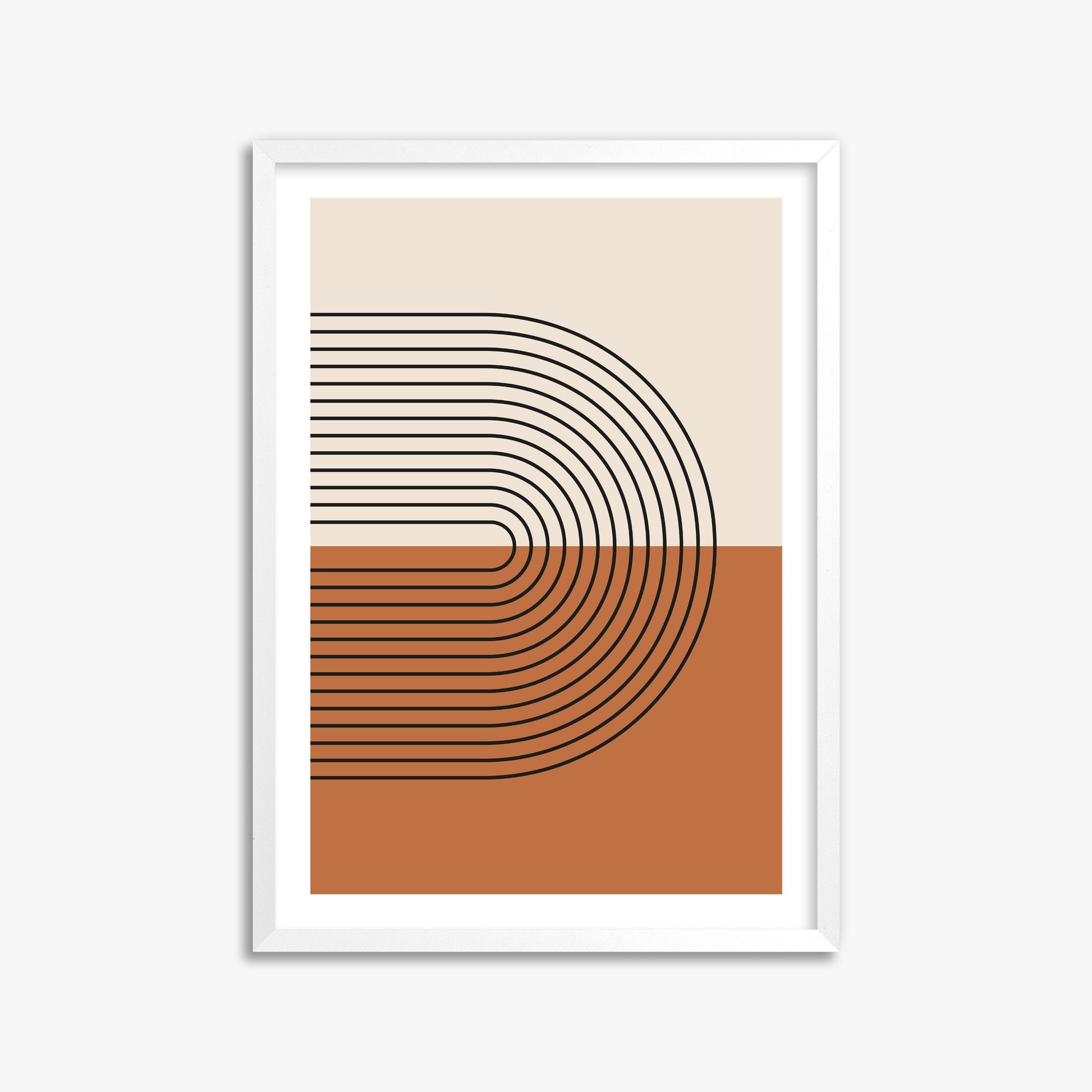 Terracotta Curves, 50x70cm Whitek Framed Art Reproduction
