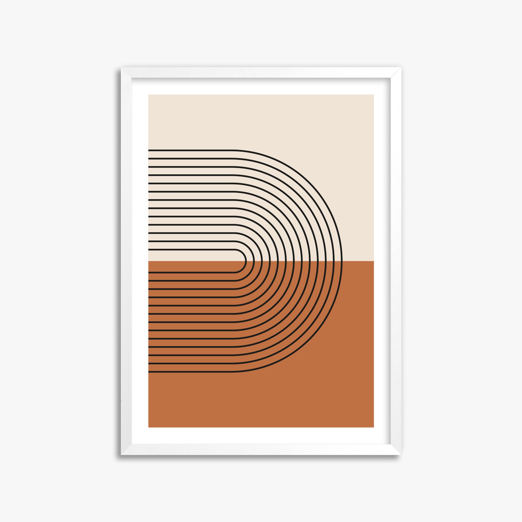Terracotta Curves, 50x70cm Whitek Framed Art Reproduction