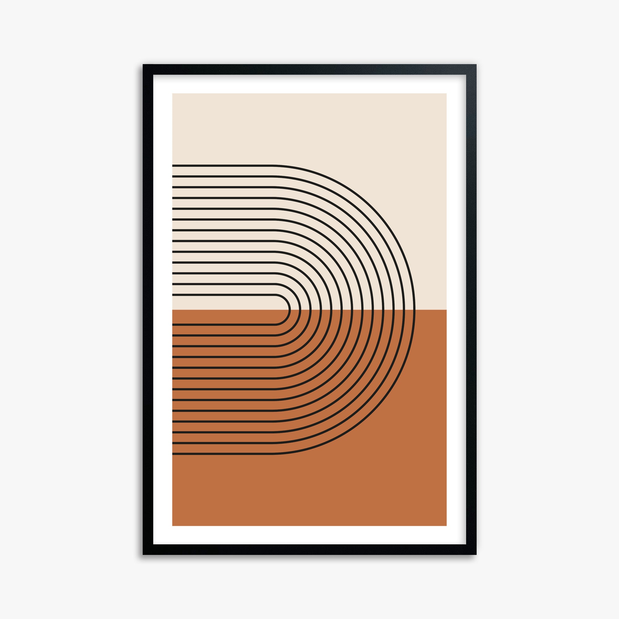 Terracotta Curves, 61x91cm Black Framed Art Reproduction