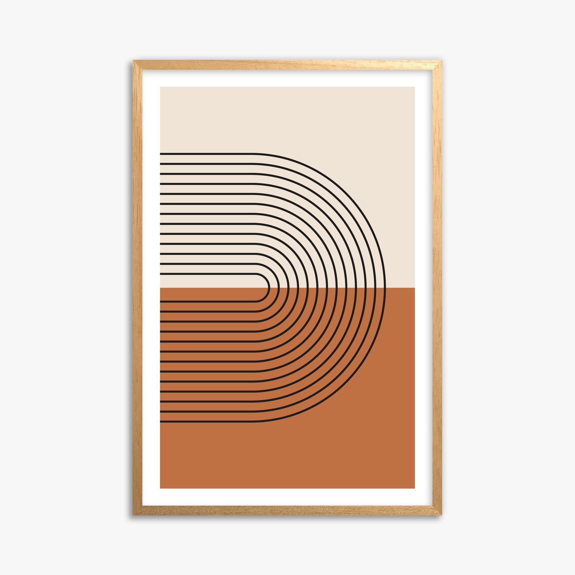 Terracotta Curves, 61x91cm Oak Framed Art Reproduction