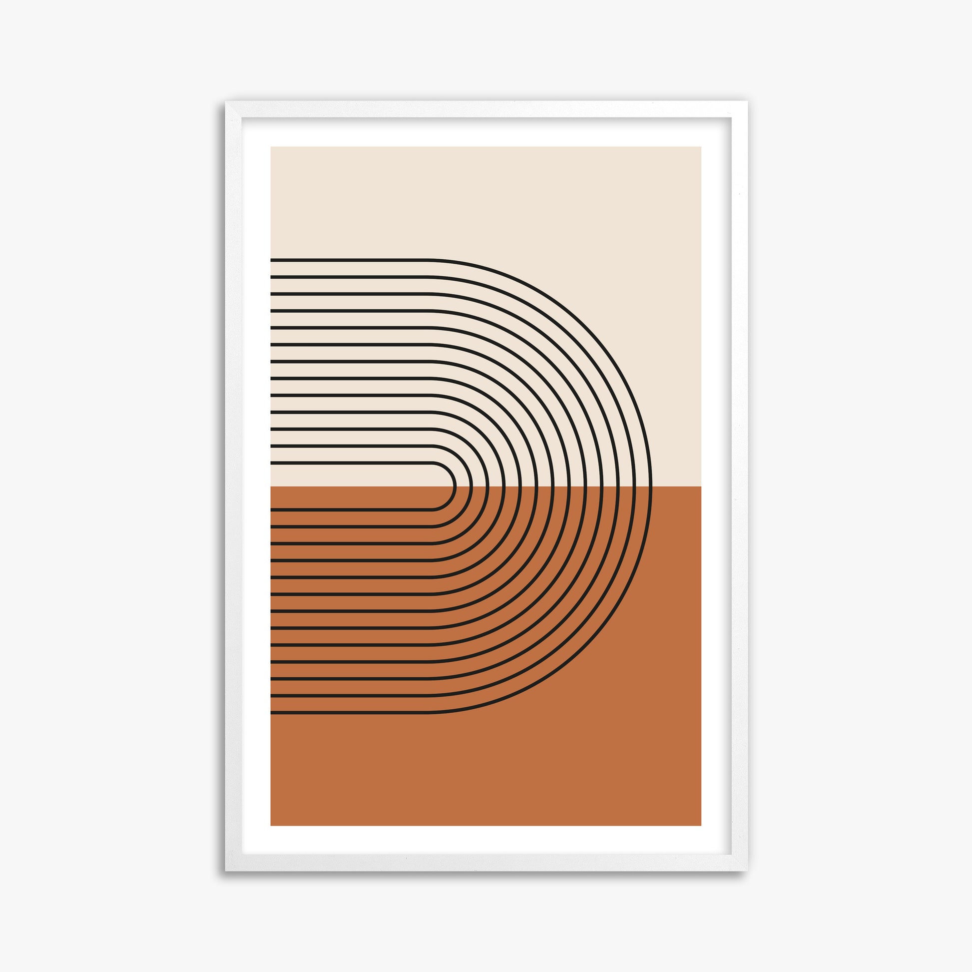 Terracotta Curves, 61x91cm Whitek Framed Art Reproduction