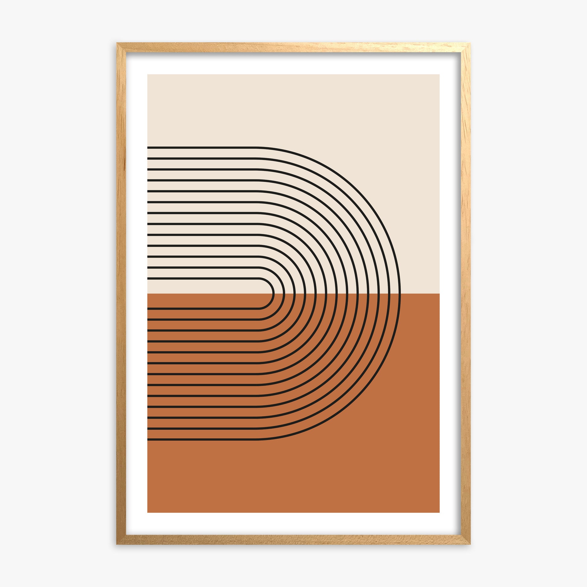 Terracotta Curves, 70x100cm Oak Framed Art Reproduction