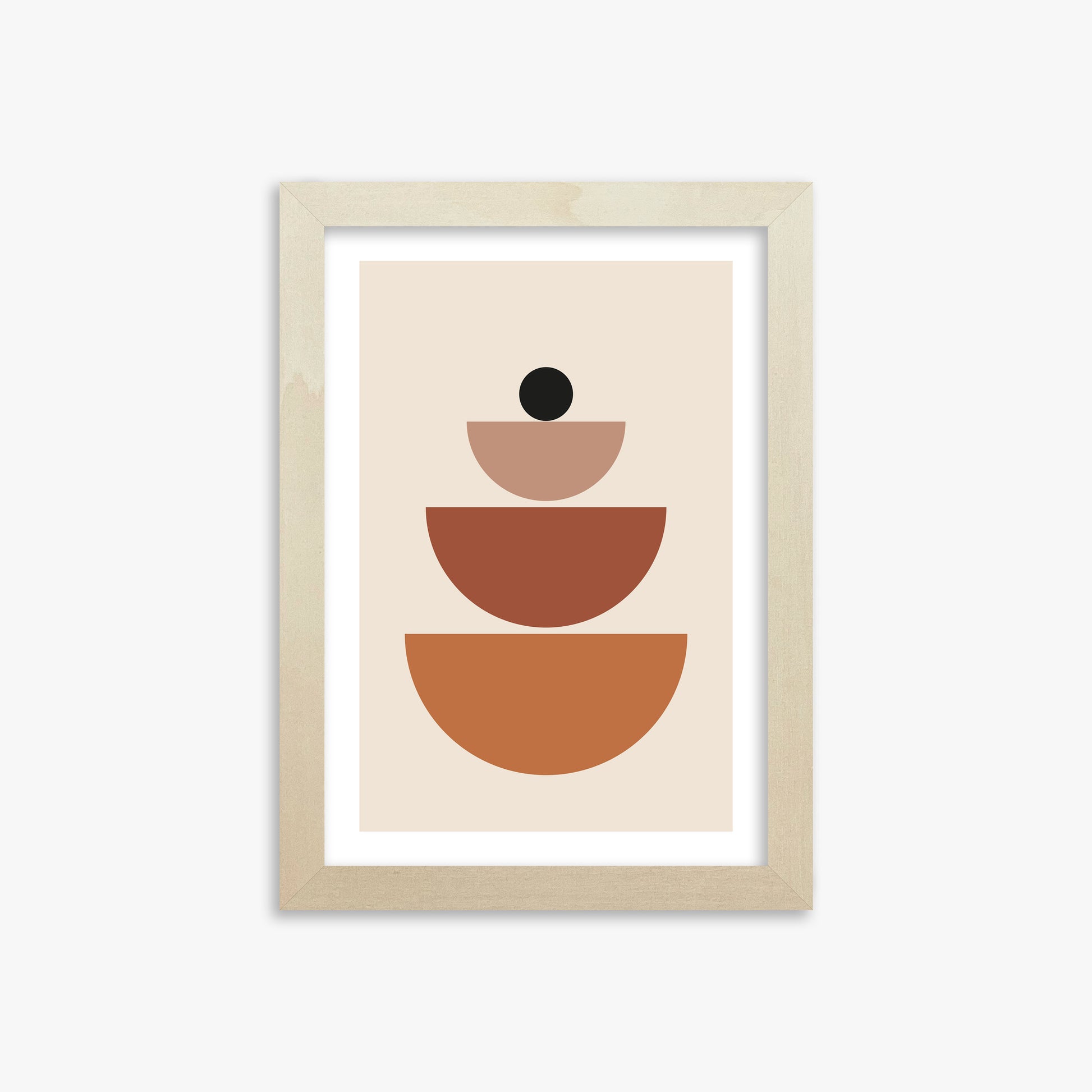 Terracotta Balance, 21x30cm Framed Art Reproduction With Lime Wood Frame