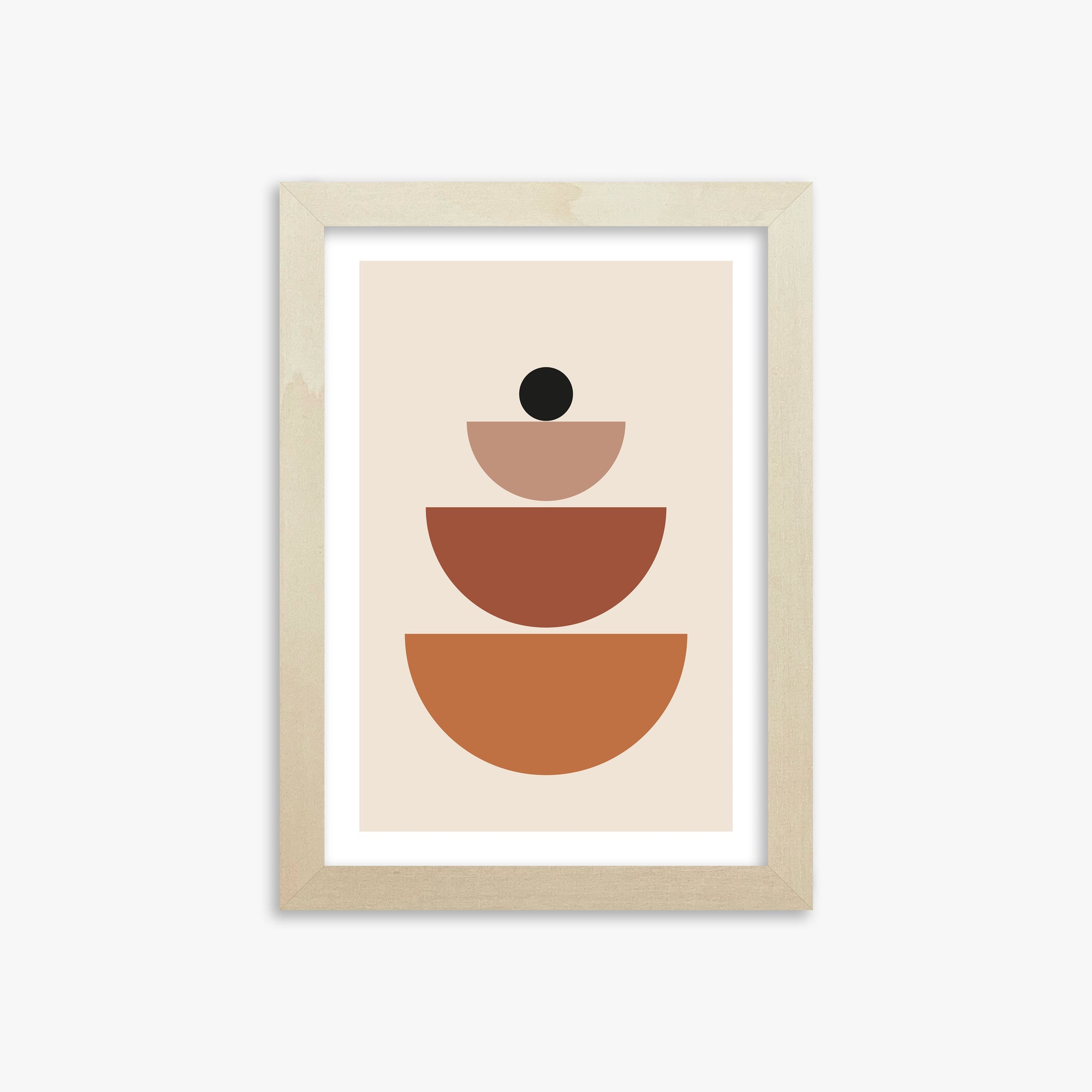 Terracotta Balance, 21x30cm Framed Art Reproduction With Lime Wood Frame