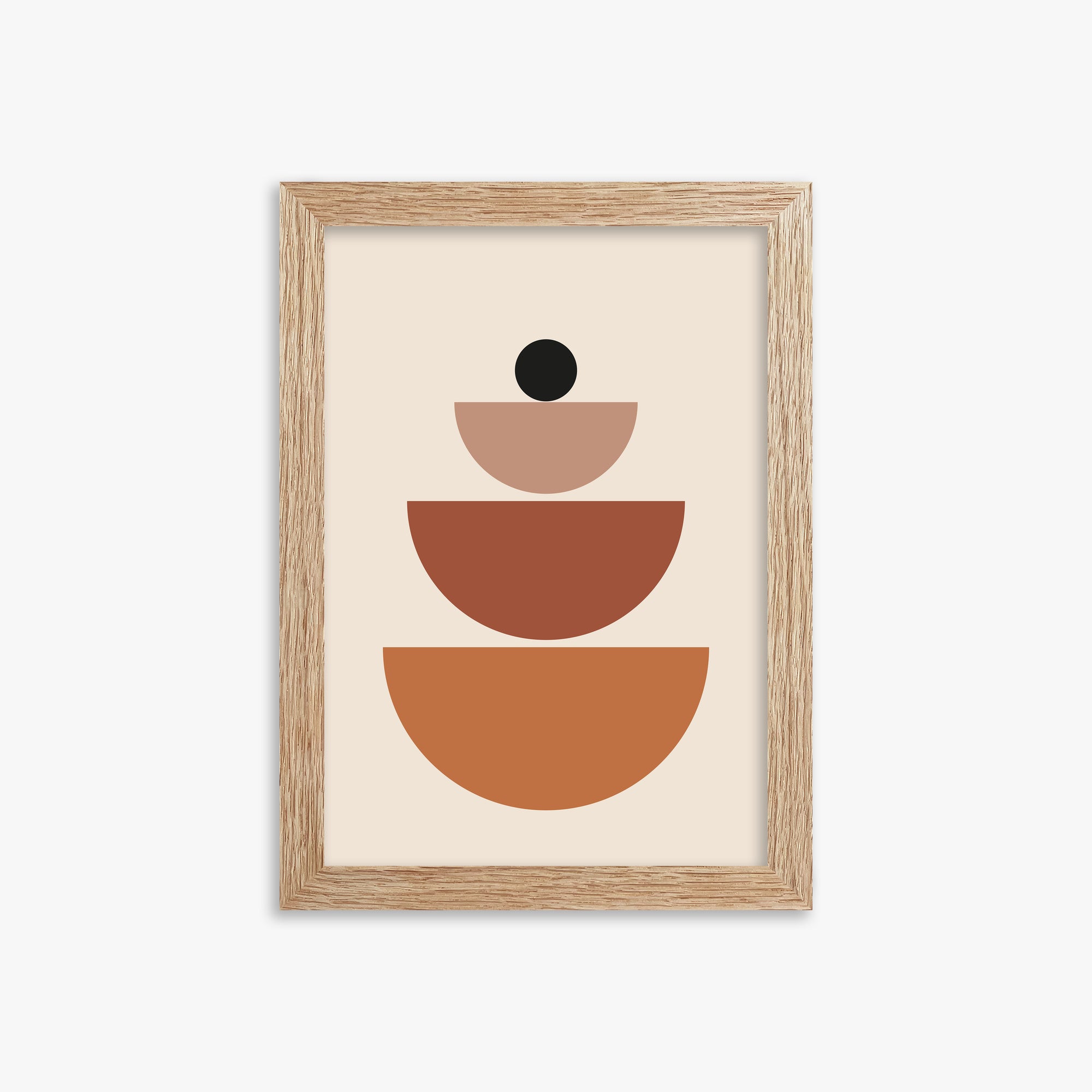 Terracotta Balance, 21x30cm Framed Art Reproduction With Raw Oak Frame