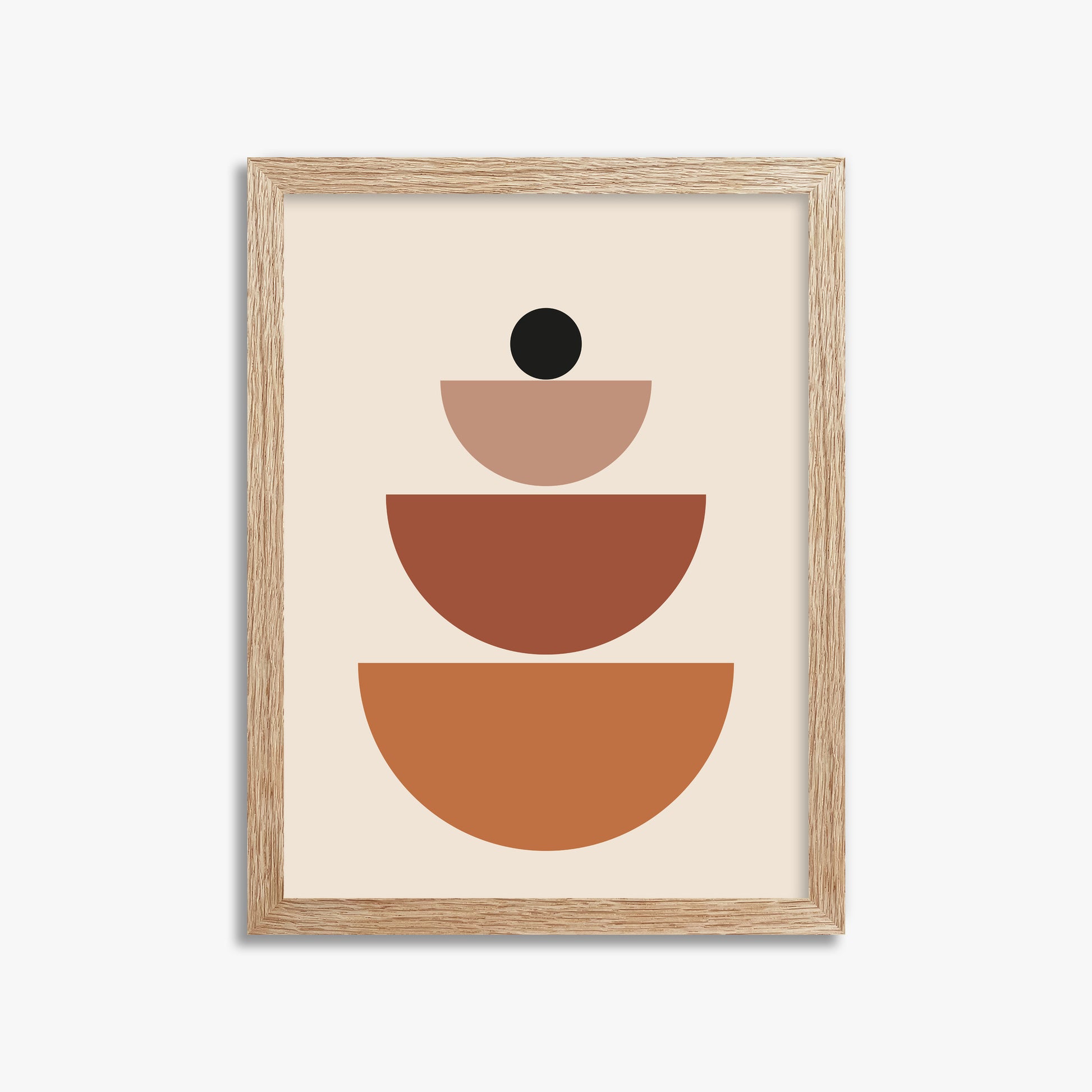 Terracotta Balance, 30x40cm Framed Art Reproduction With Raw Oak Frame