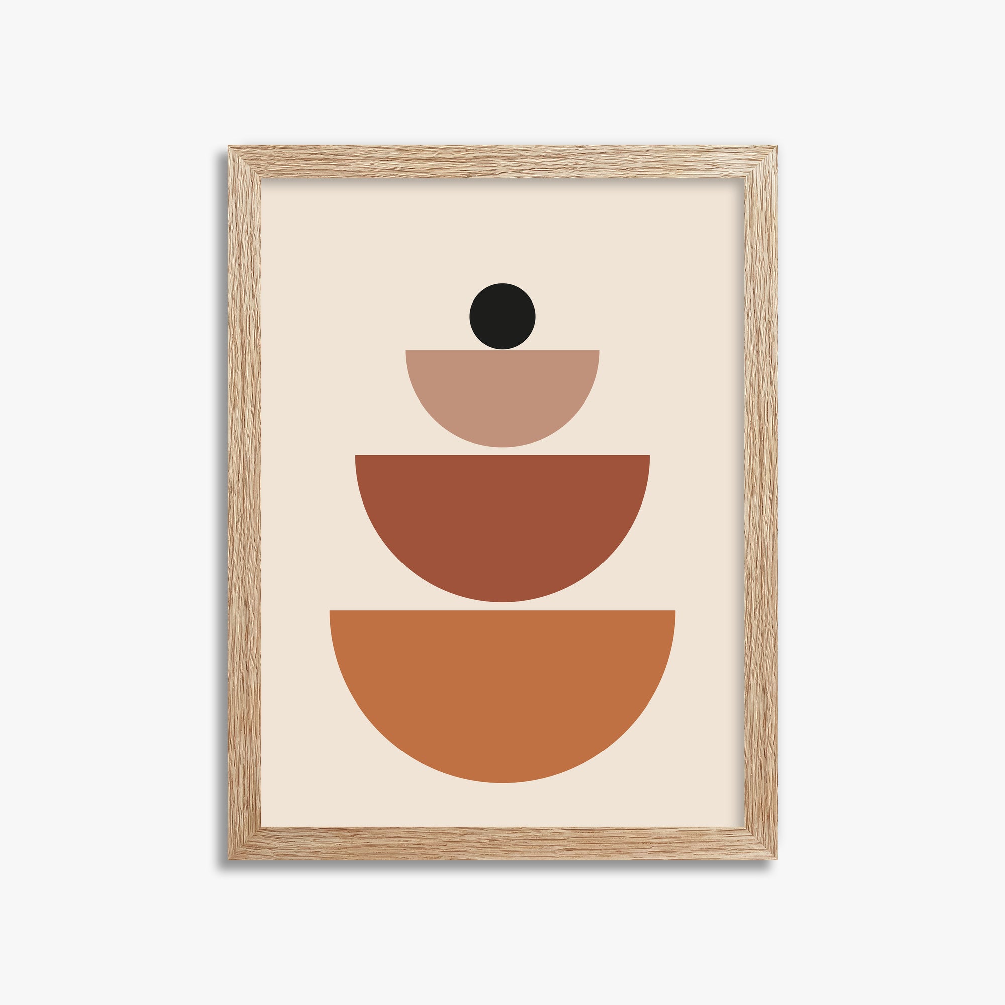 Terracotta Balance, 30x40cm Framed Art Reproduction With Raw Oak Frame