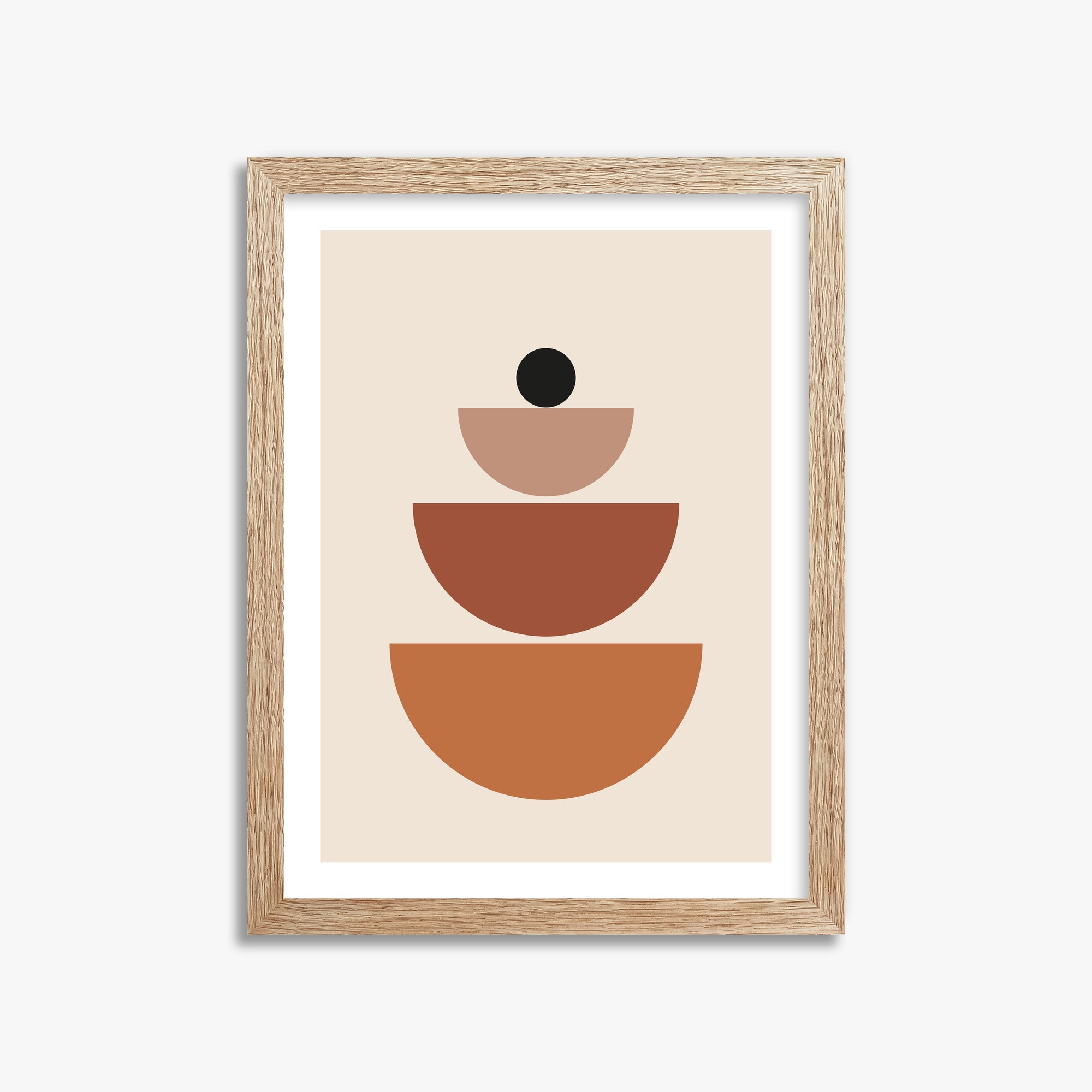 Terracotta Balance, 30x40cm Framed Art Reproduction With Raw Oak Frame