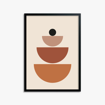Terracotta Balance, 50x70cm Framed Poster With Black Frame