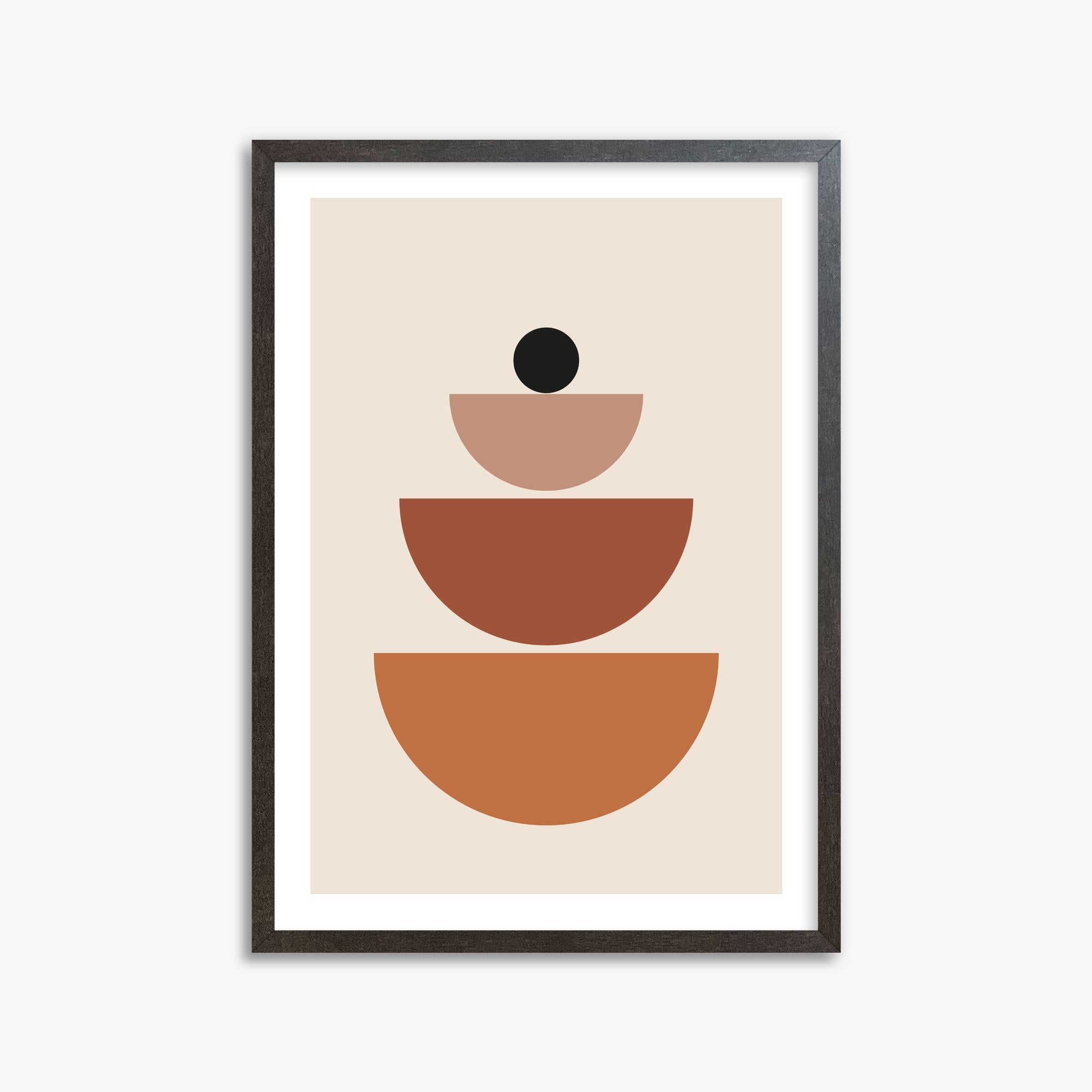 Terracotta Balance, 50x70cm Framed Art Reproduction With Espresso Frame