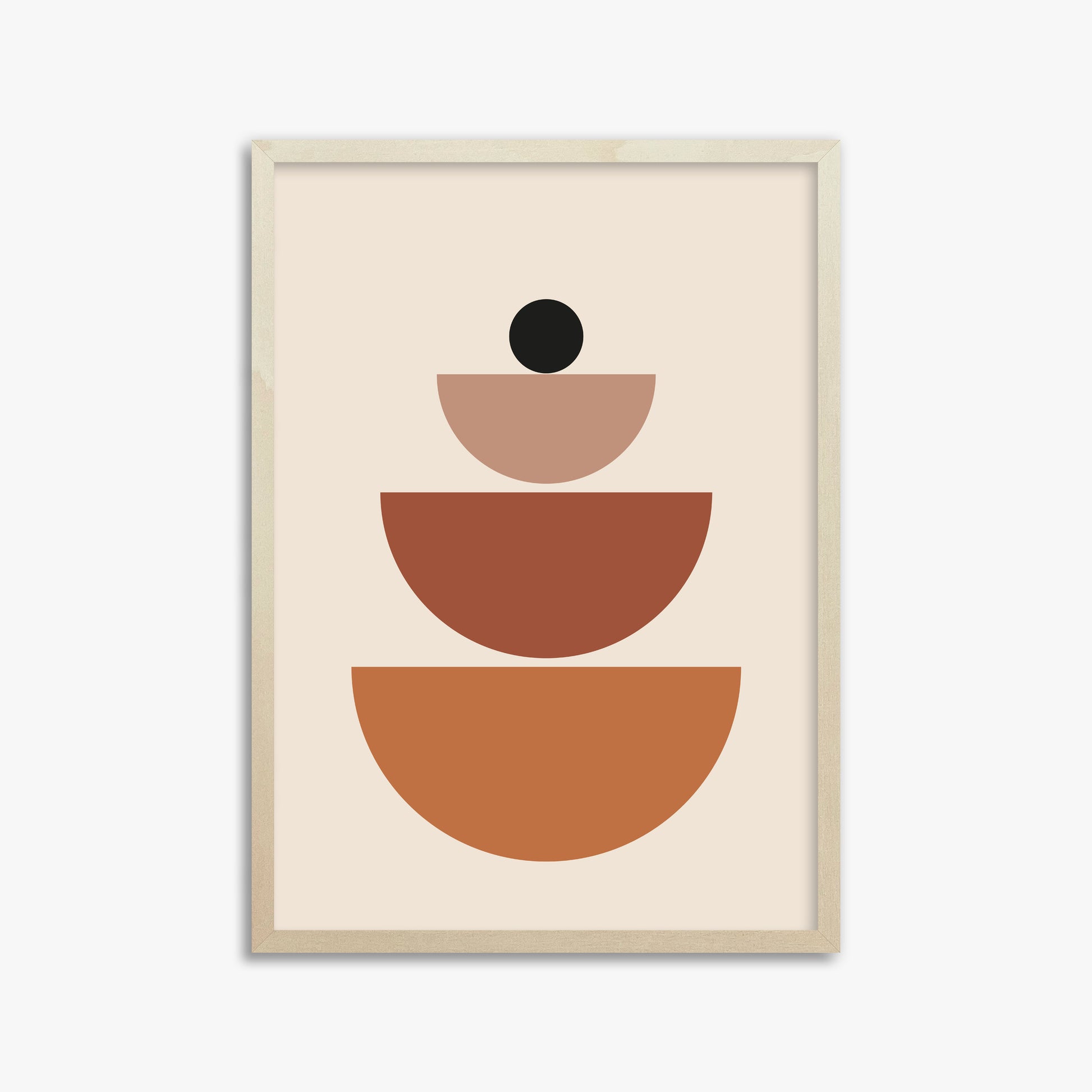 Terracotta Balance, 50x70cm Framed Art Reproduction With Lime Wood Frame
