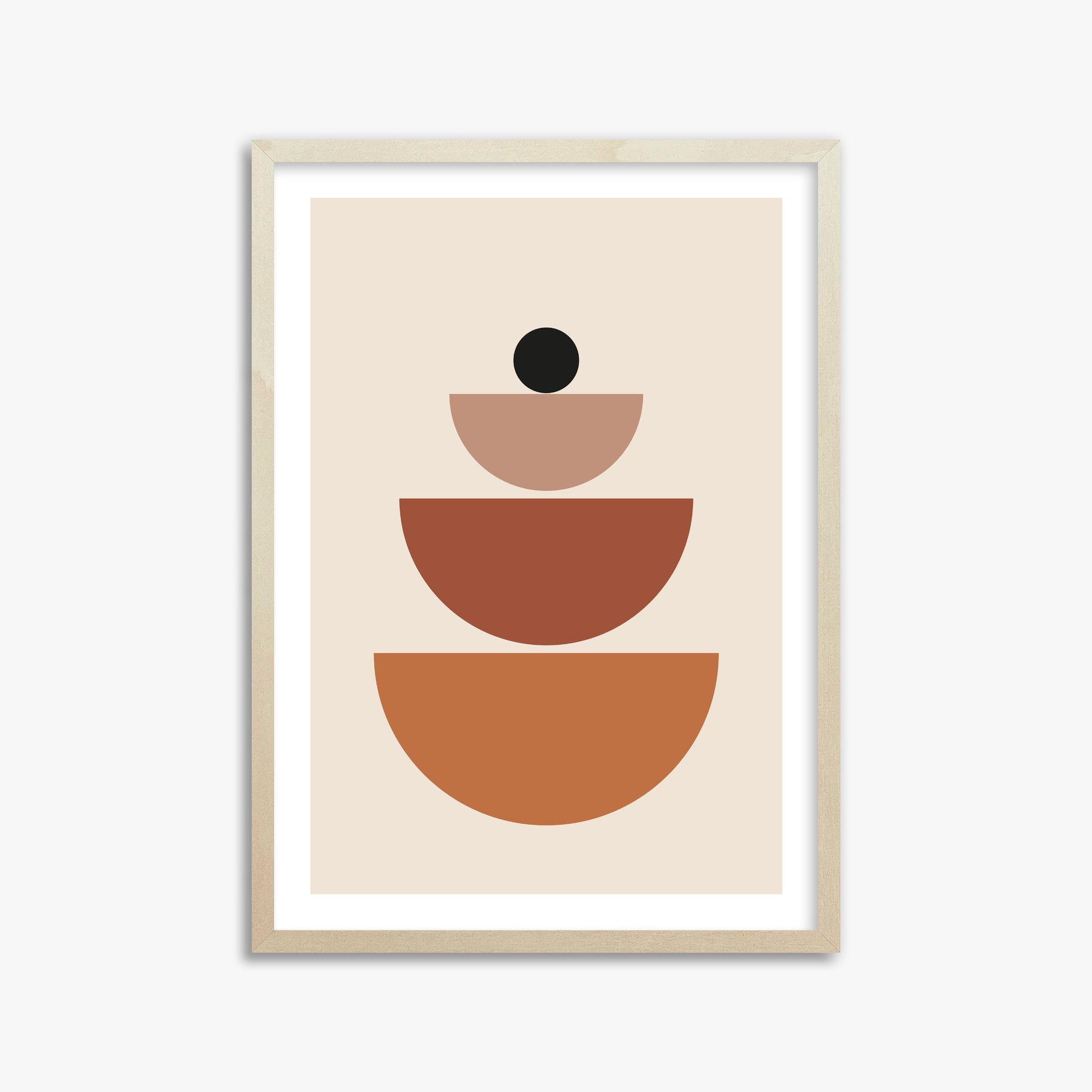 Terracotta Balance, 50x70cm Framed Art Reproduction With Lime Wood Frame