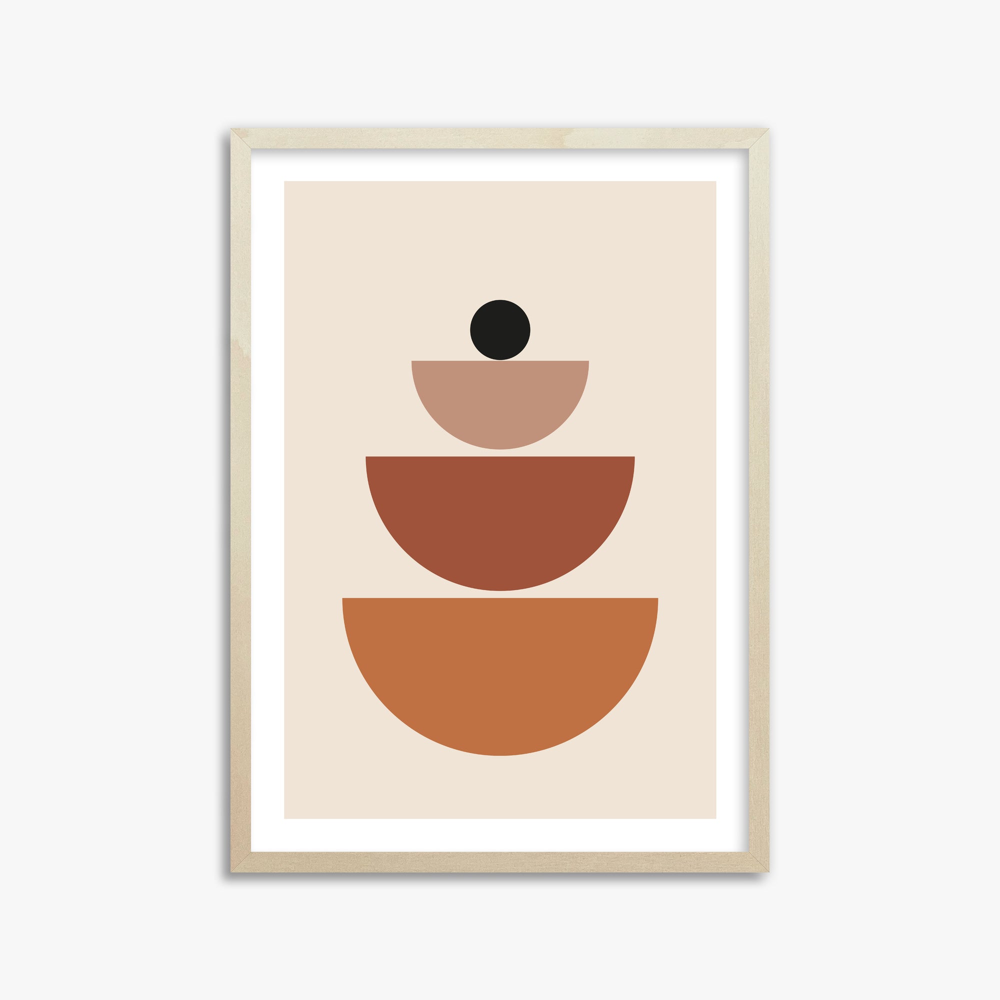 Terracotta Balance, 50x70cm Framed Art Reproduction With Lime Wood Frame