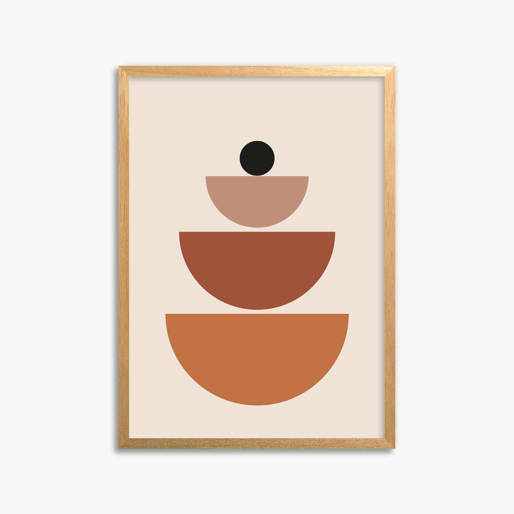 Terracotta Balance, 50x70cm Framed Poster With Oak Frame