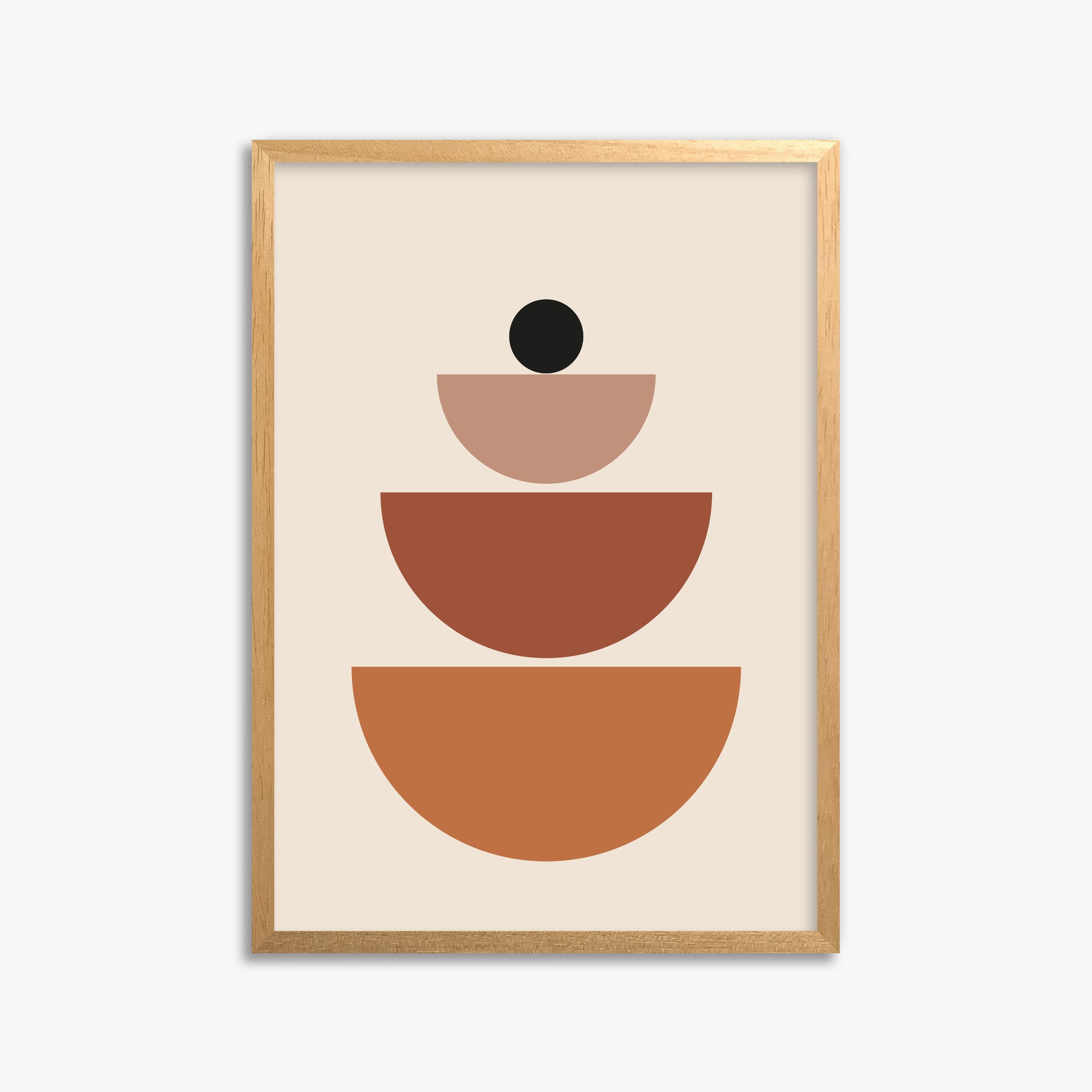Terracotta Balance, 50x70cm Framed Poster With Oak Frame