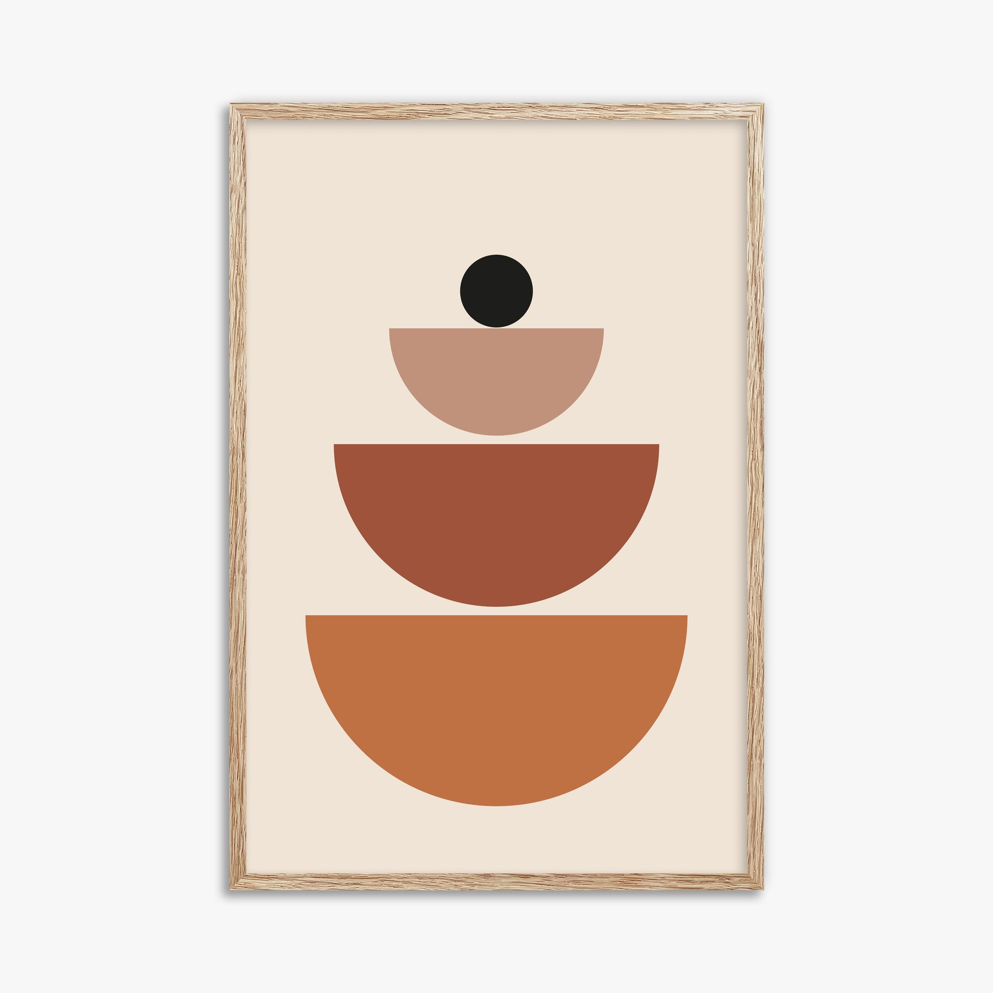 Terracotta Balance, 61x91cm Framed Art Reproduction With Raw Oak Frame