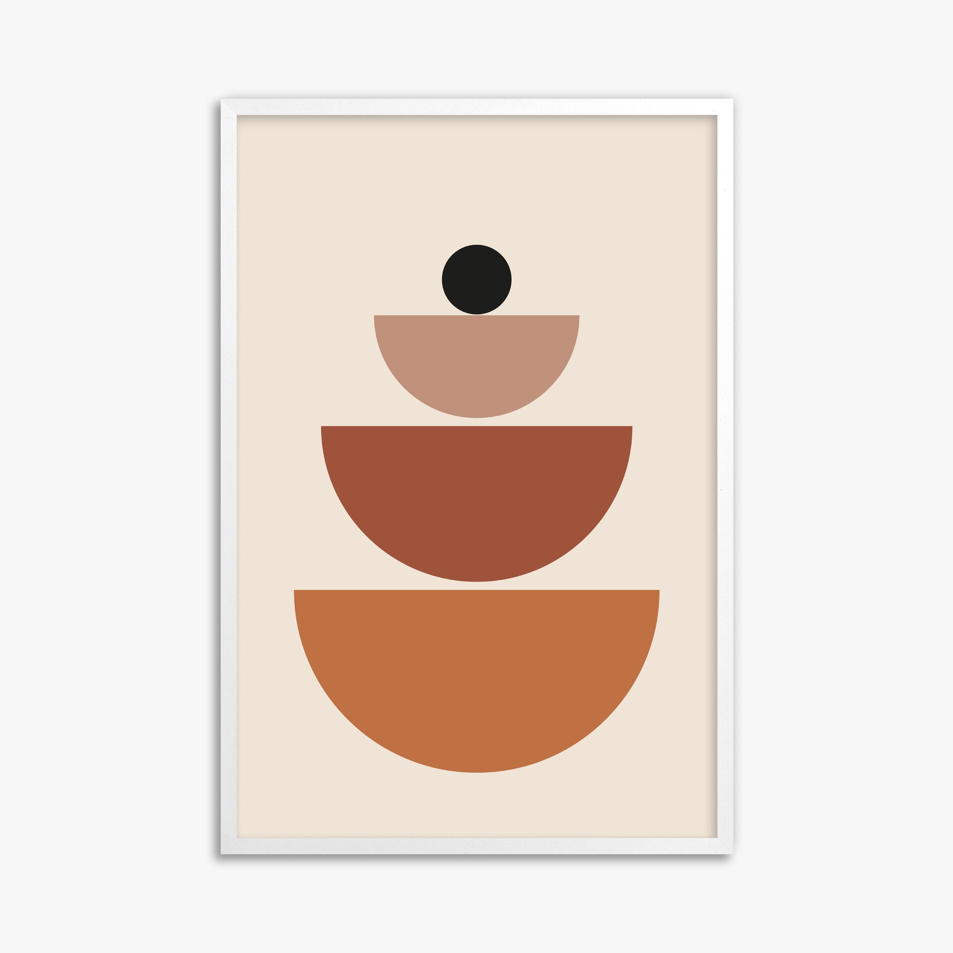 Terracotta Balance, 61x91cm Framed Poster With White Frame