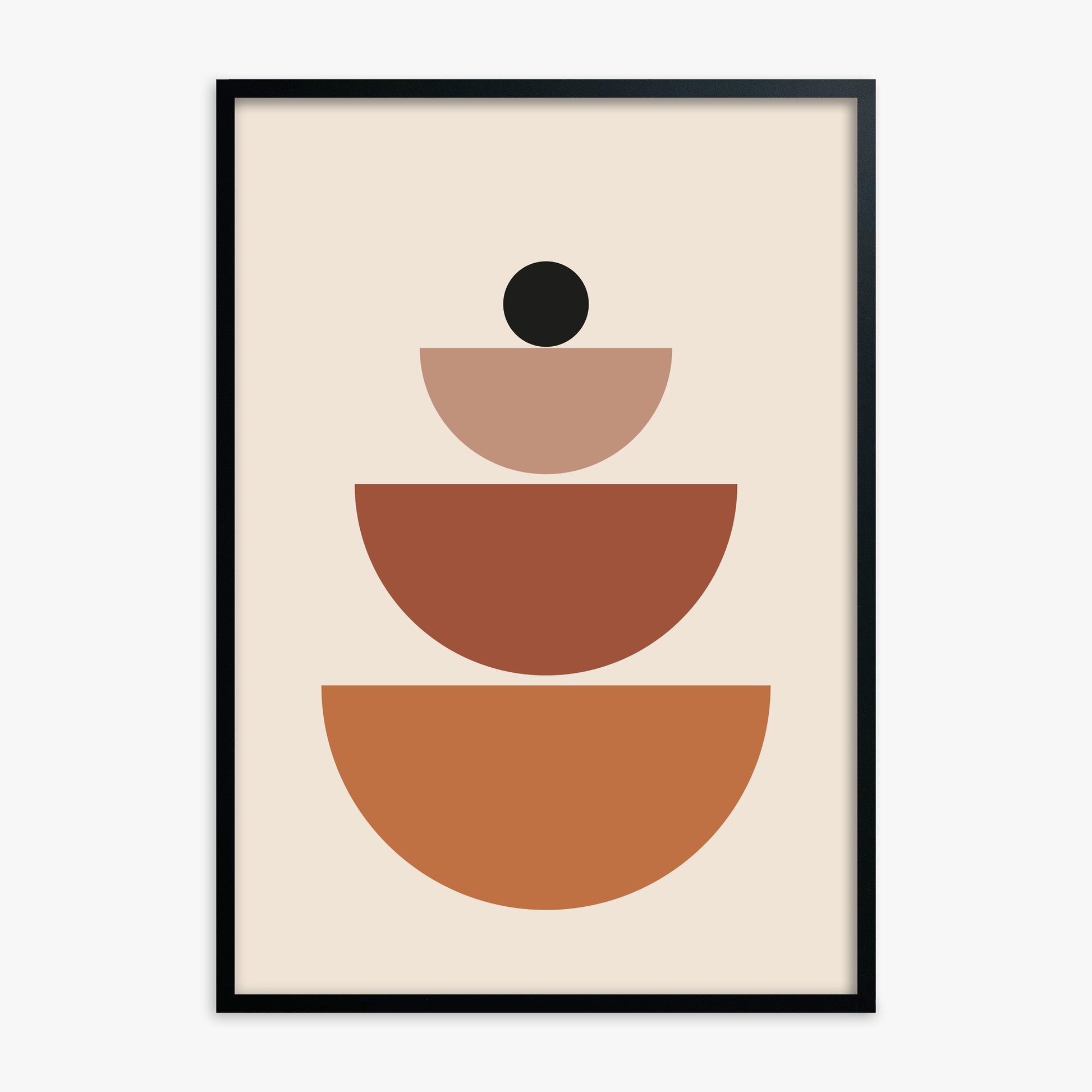 Terracotta Balance, Black Framed Poster With Black Frame