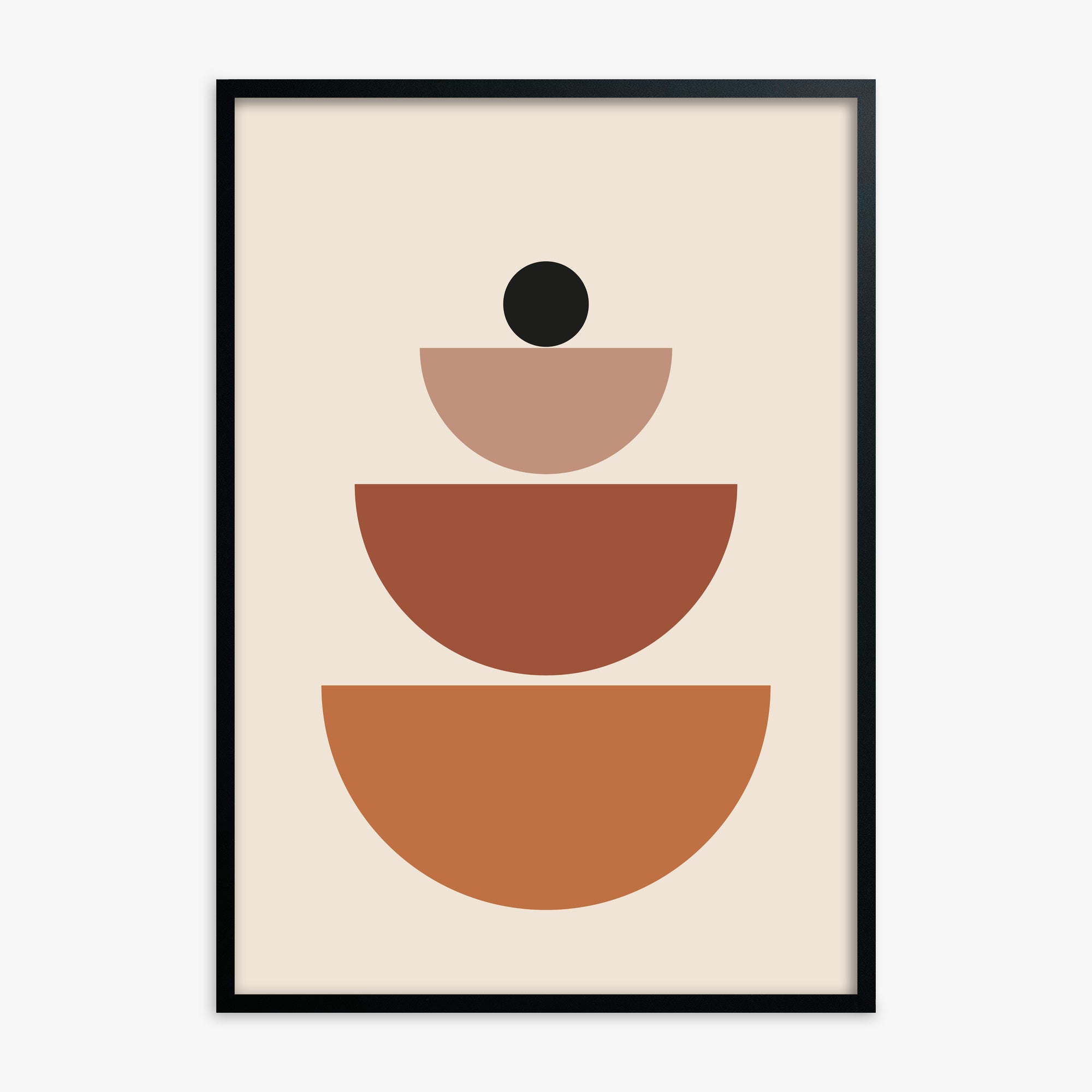 Terracotta Balance, Black Framed Poster With Black Frame