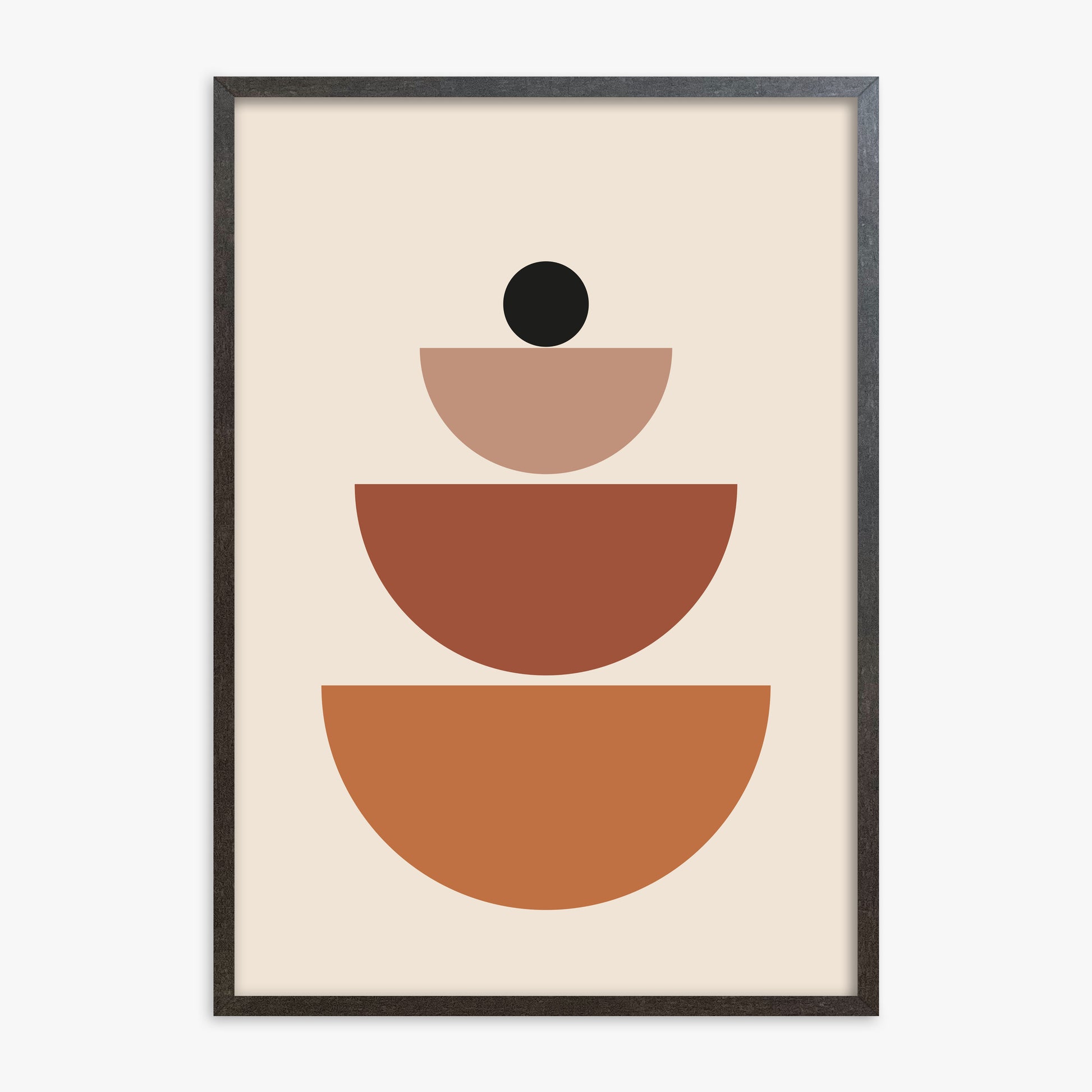 Terracotta Balance, 70x100cm Framed Art Reproduction With Espresso Frame