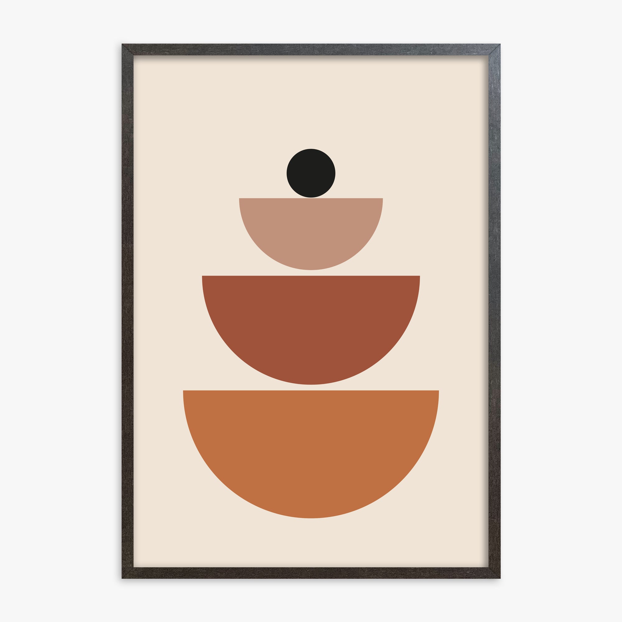 Terracotta Balance, 70x100cm Framed Art Reproduction With Espresso Frame