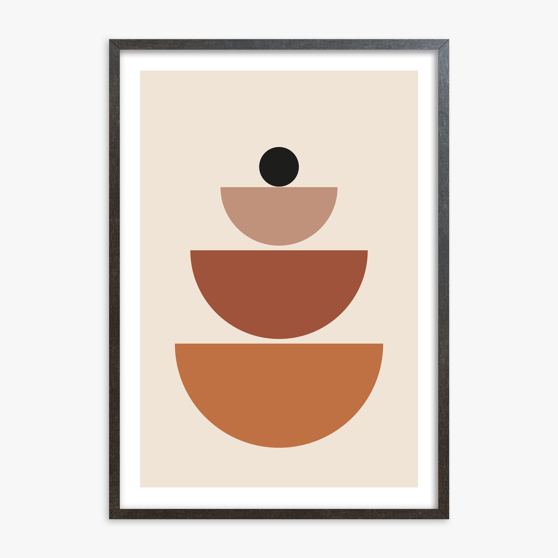 Terracotta Balance, 70x100cm Framed Art Reproduction With Espresso Frame