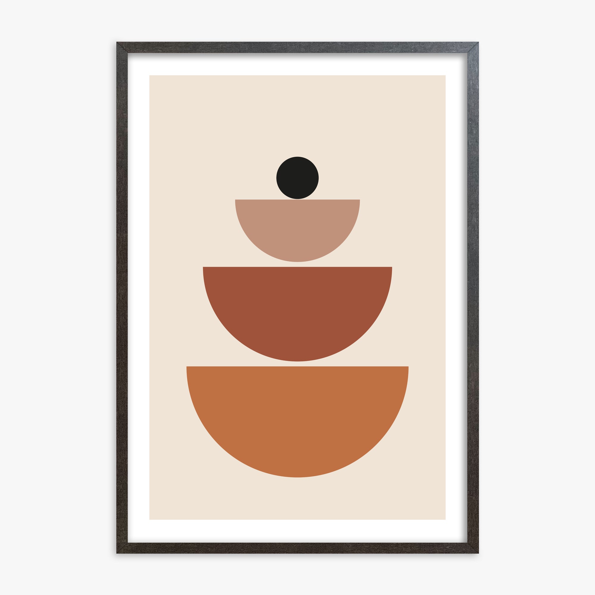Terracotta Balance, 70x100cm Framed Art Reproduction With Espresso Frame