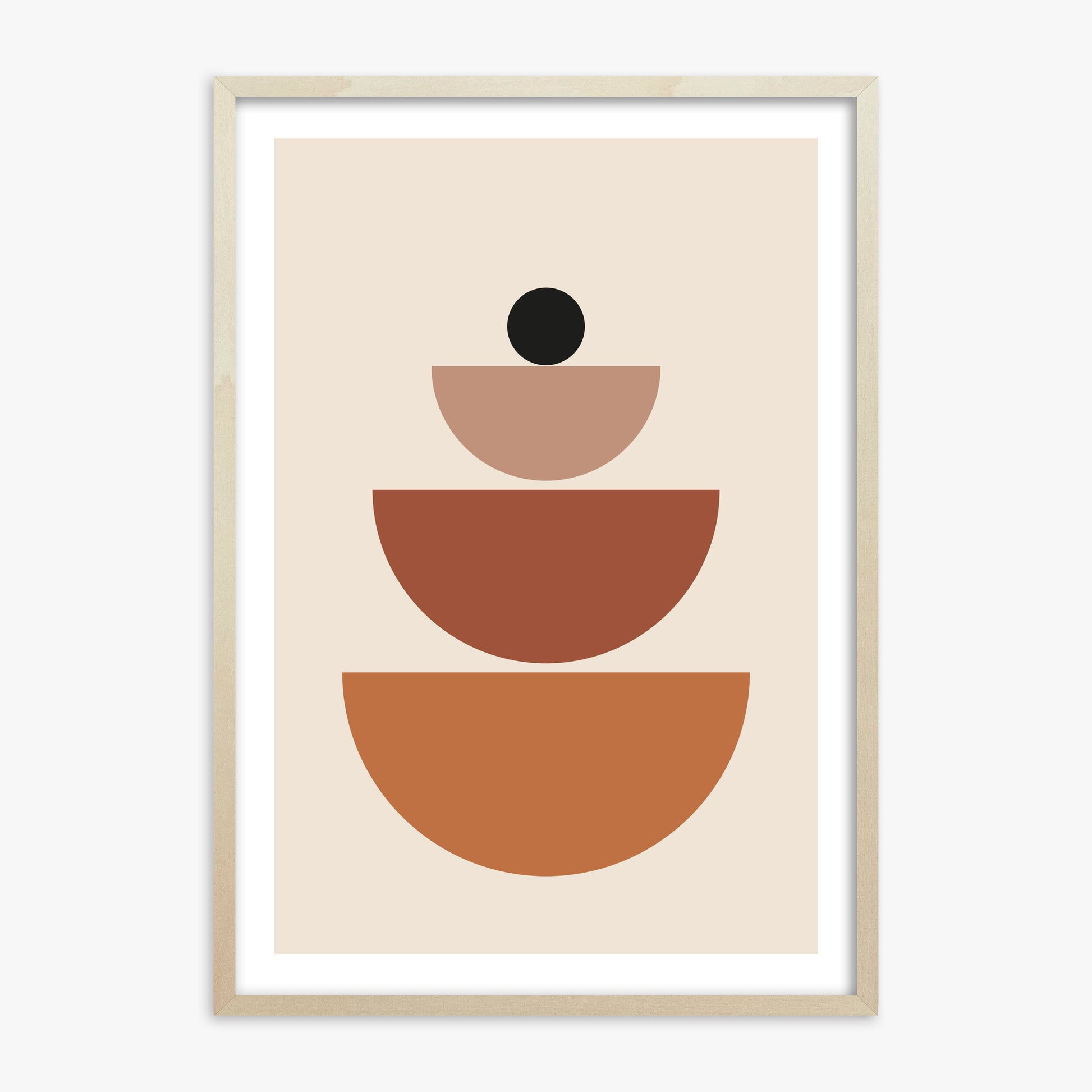 Terracotta Balance, 70x100cm Framed Art Reproduction With Lime Wood Frame