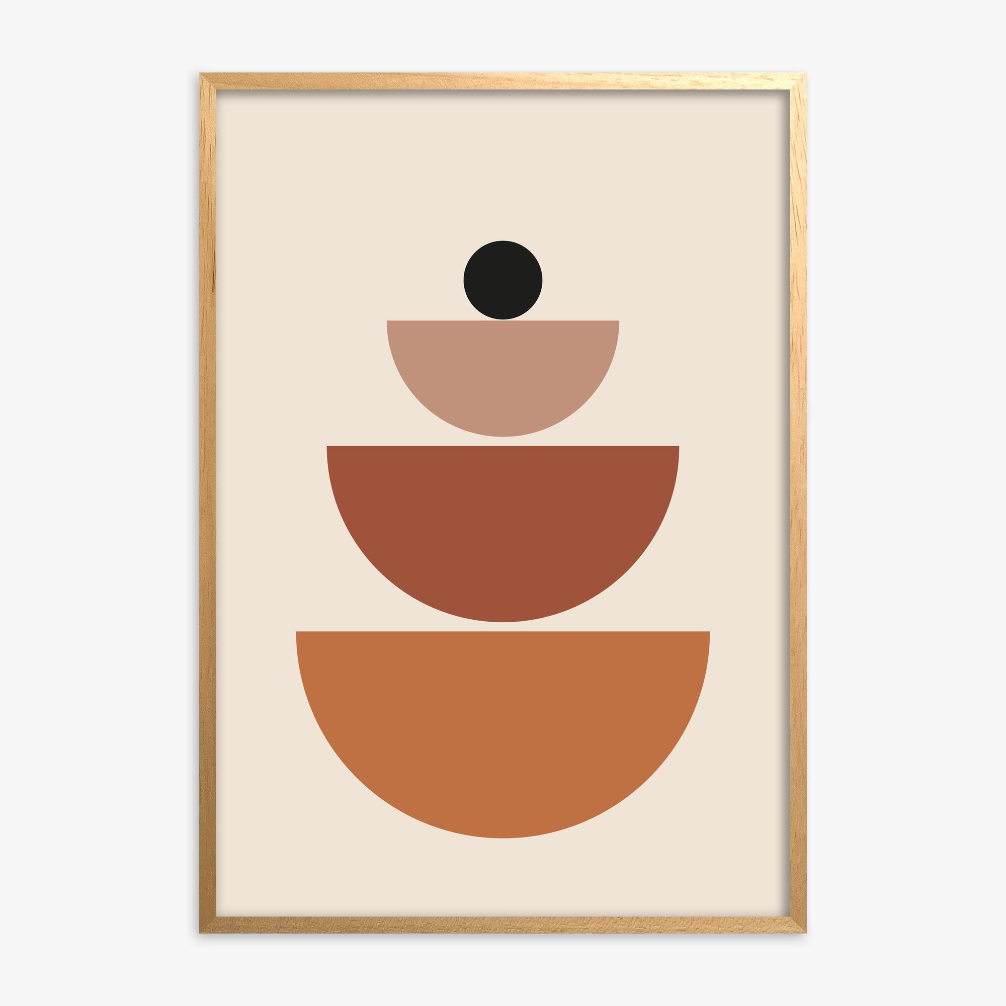 Terracotta Balance, Oak Framed Poster With Oak Frame