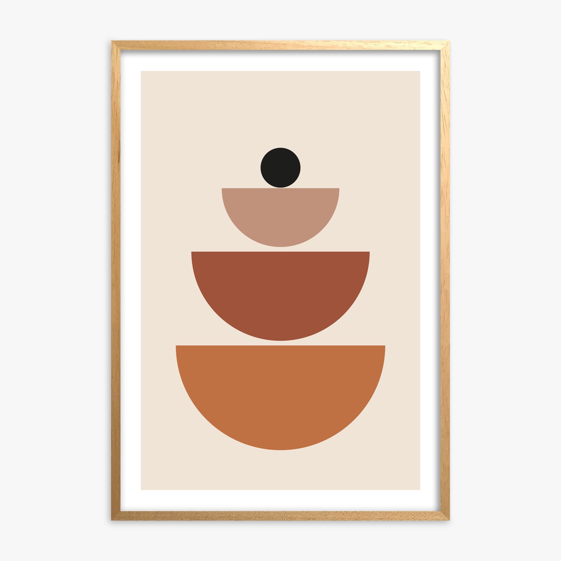 Terracotta Balance, Oak Framed Poster With Oak Frame